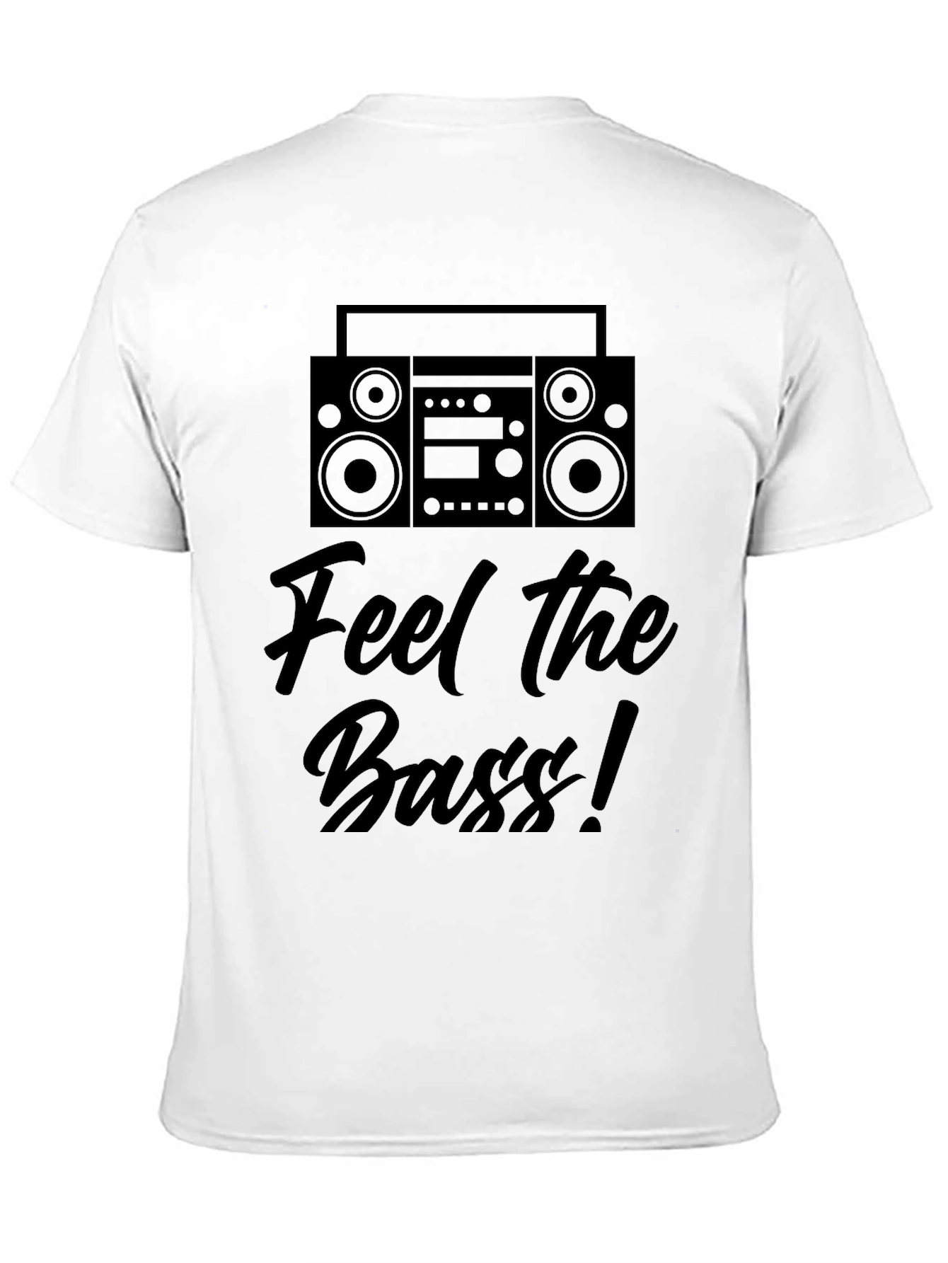Feel the Bass Black Graphic T-Shirt