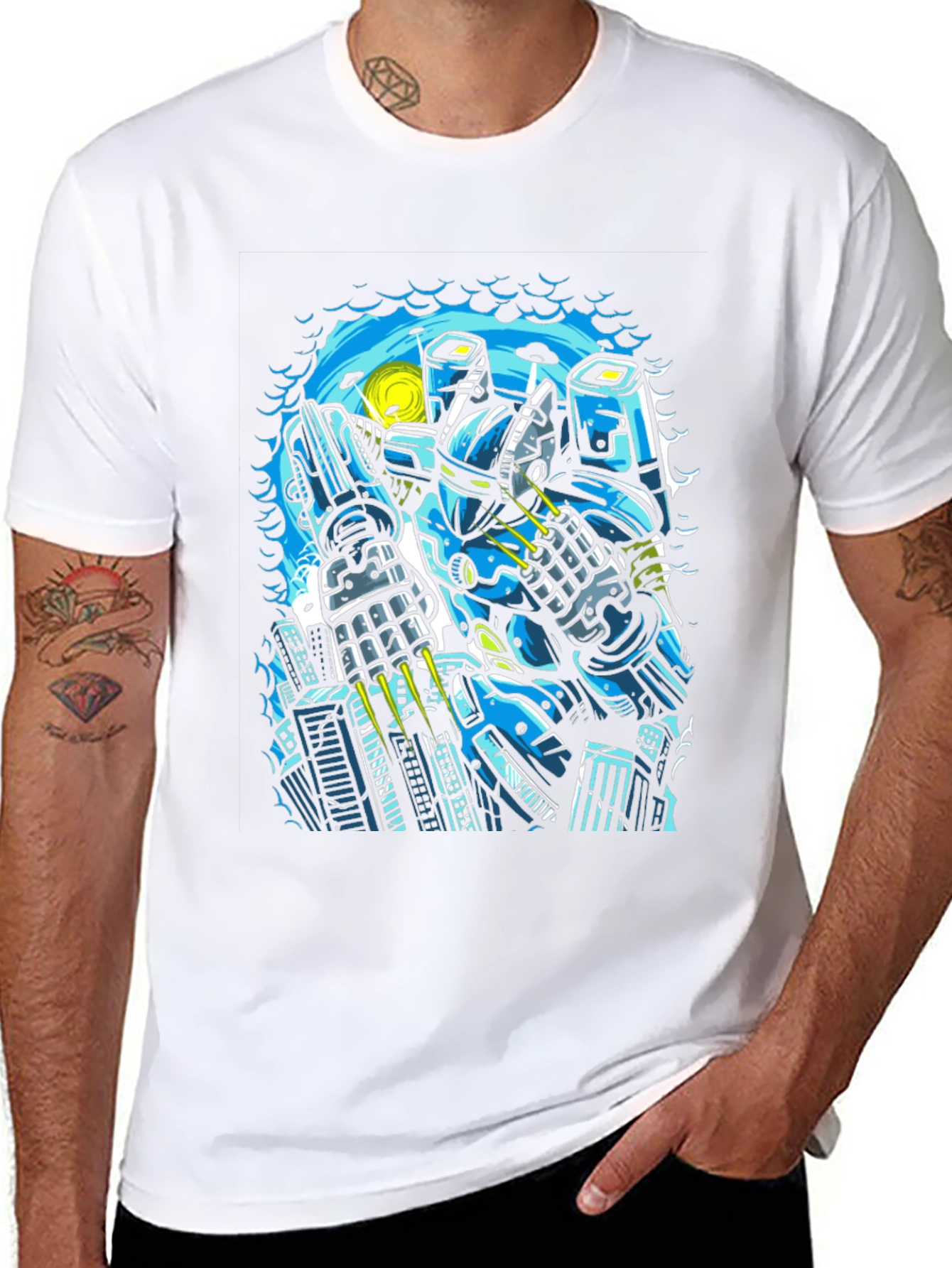 Robot Graphic Black T-Shirt