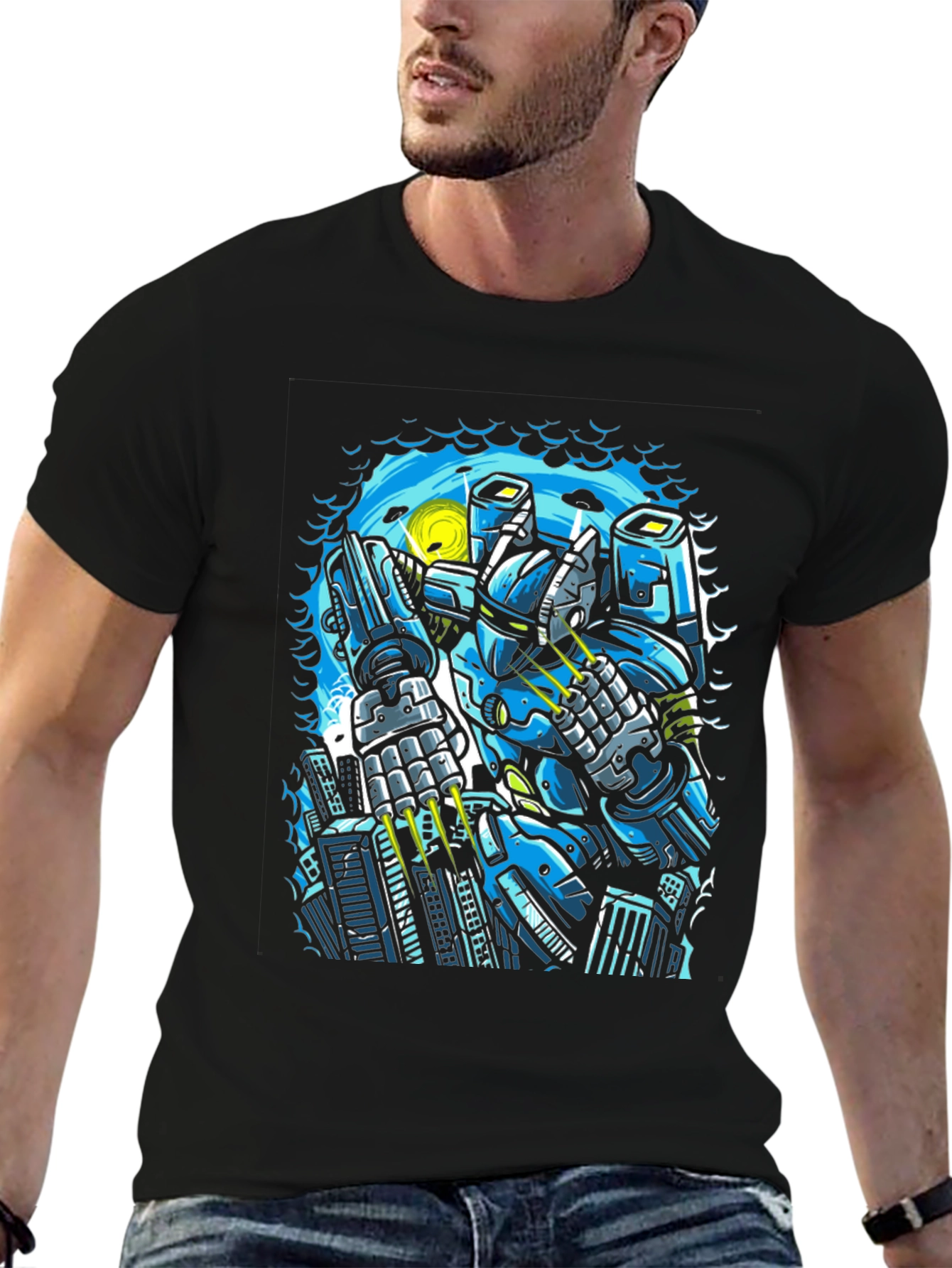 Robot Graphic Black T-Shirt