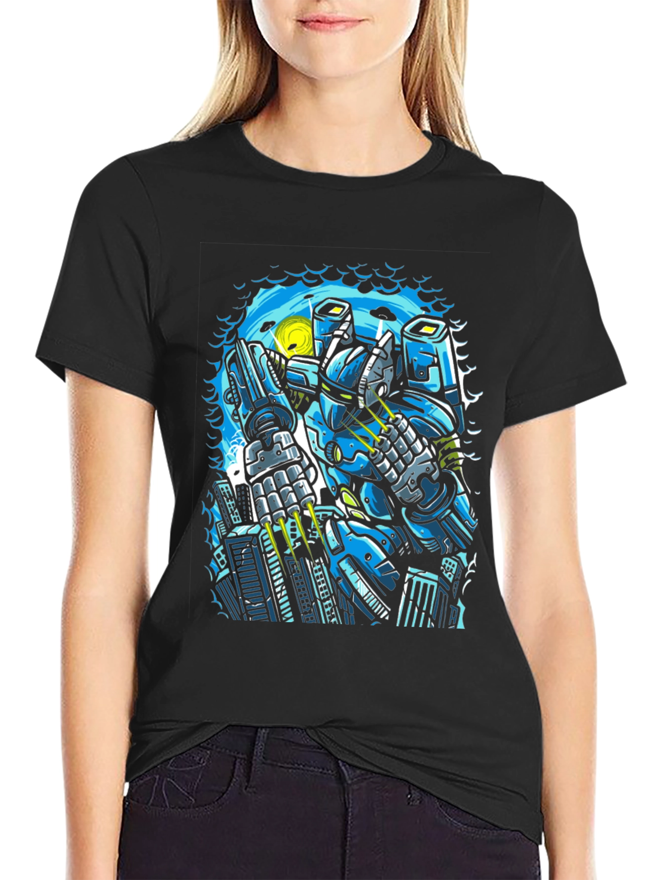 Robot Graphic Black T-Shirt