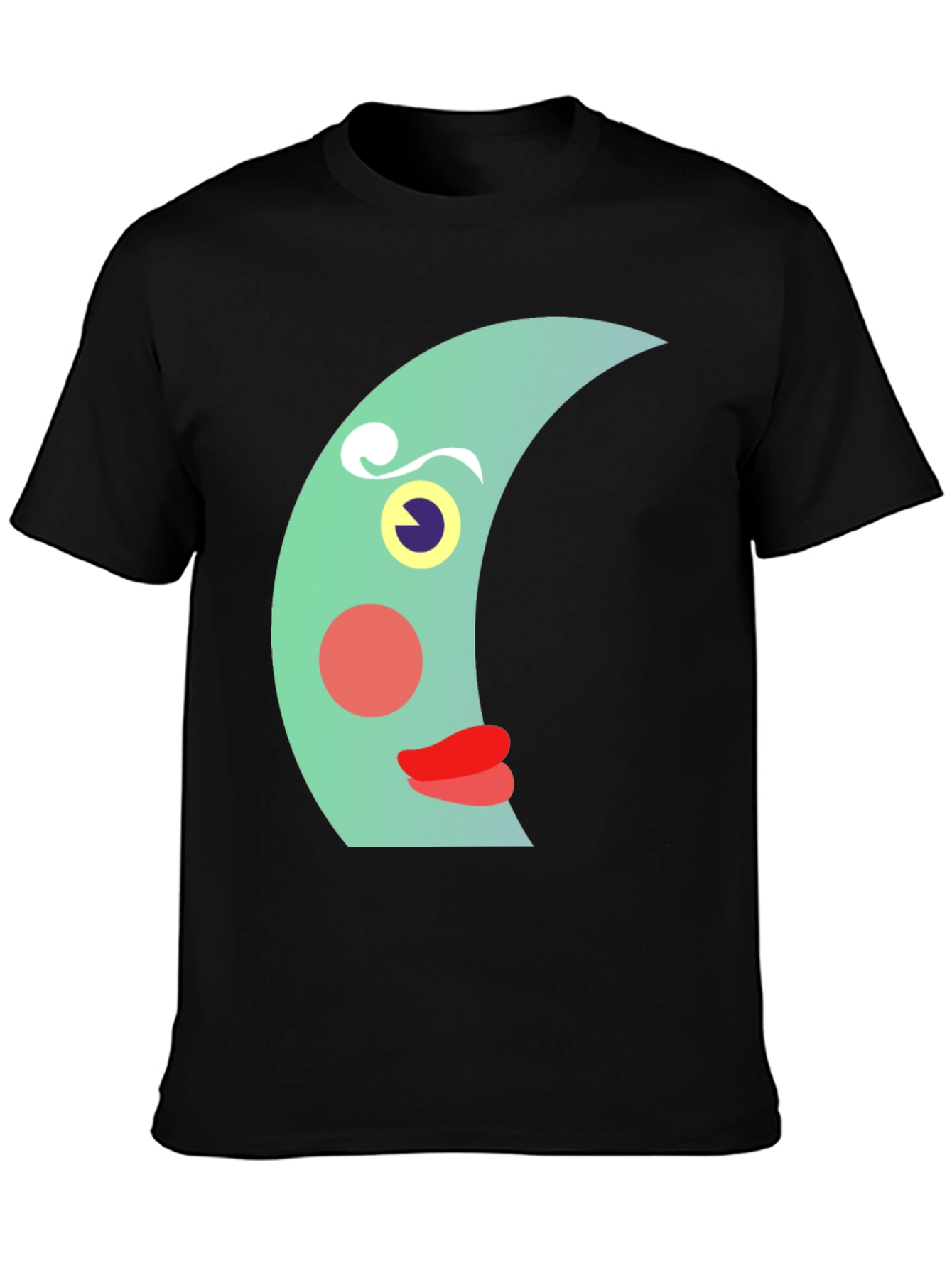 Whimsical Moon Face Graphic Tee