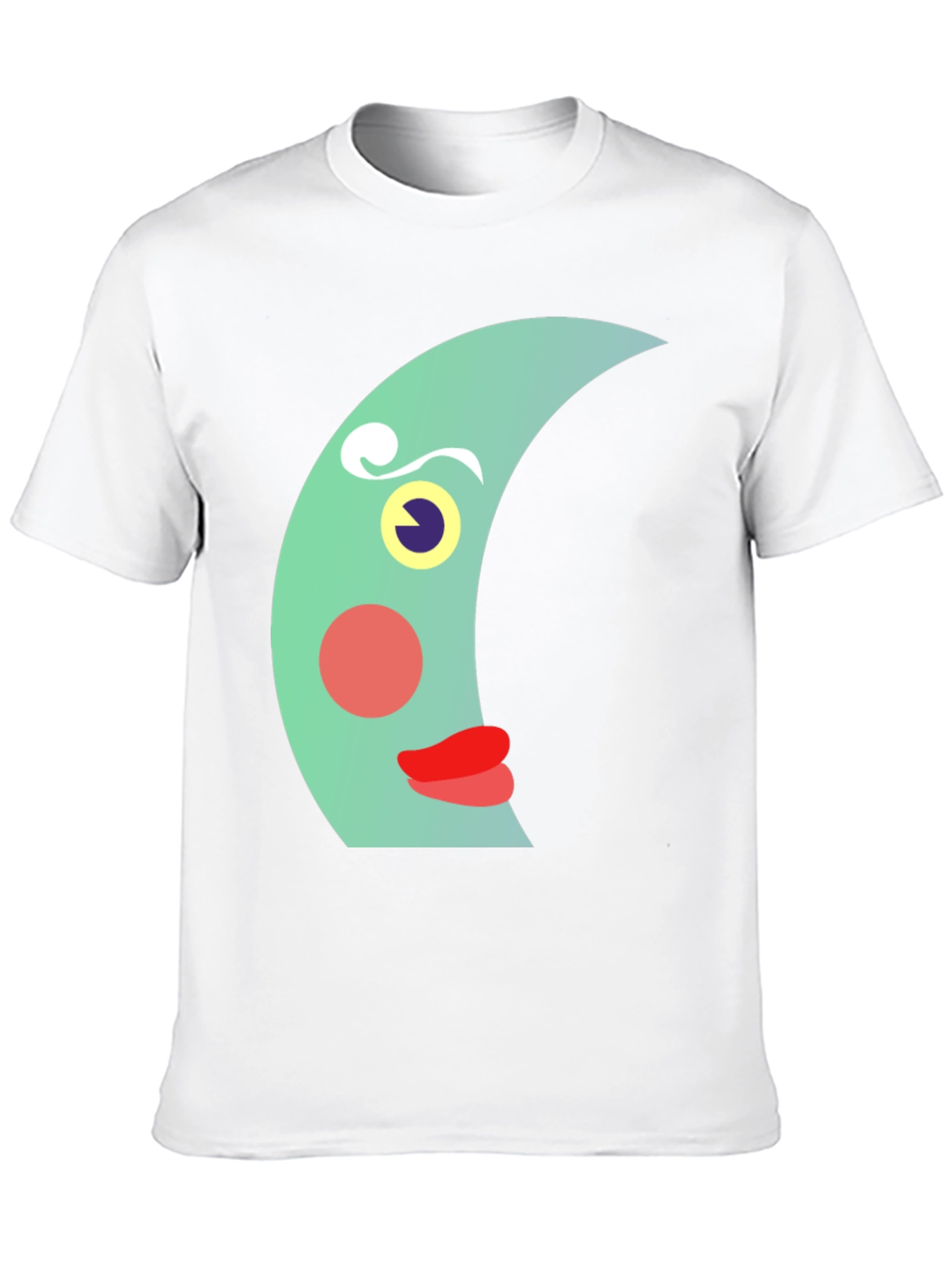 Whimsical Moon Face Graphic Tee