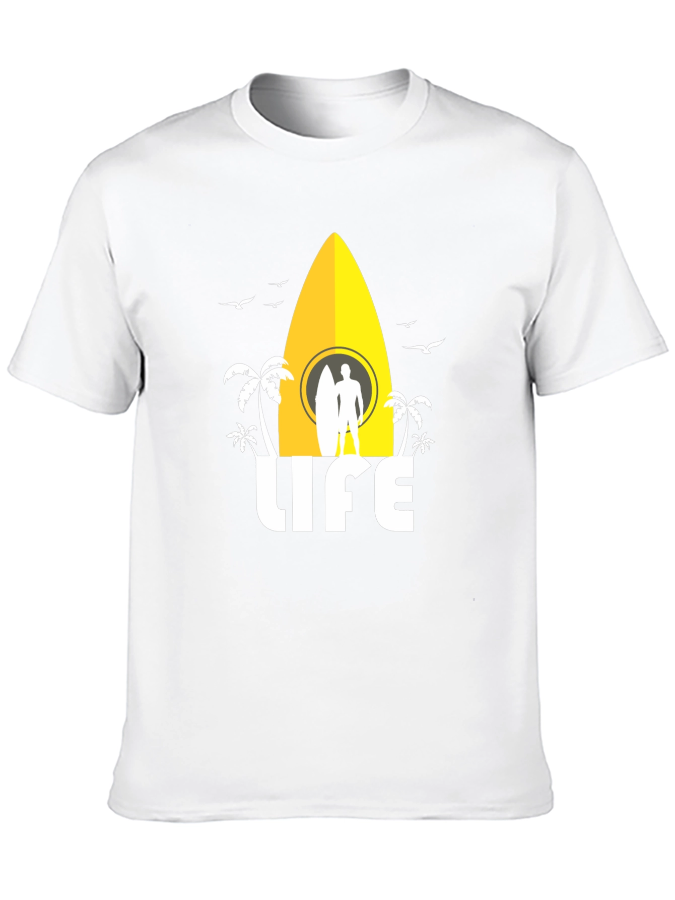 Surfing Life Graphic Tee - Black Cotton T-Shirt