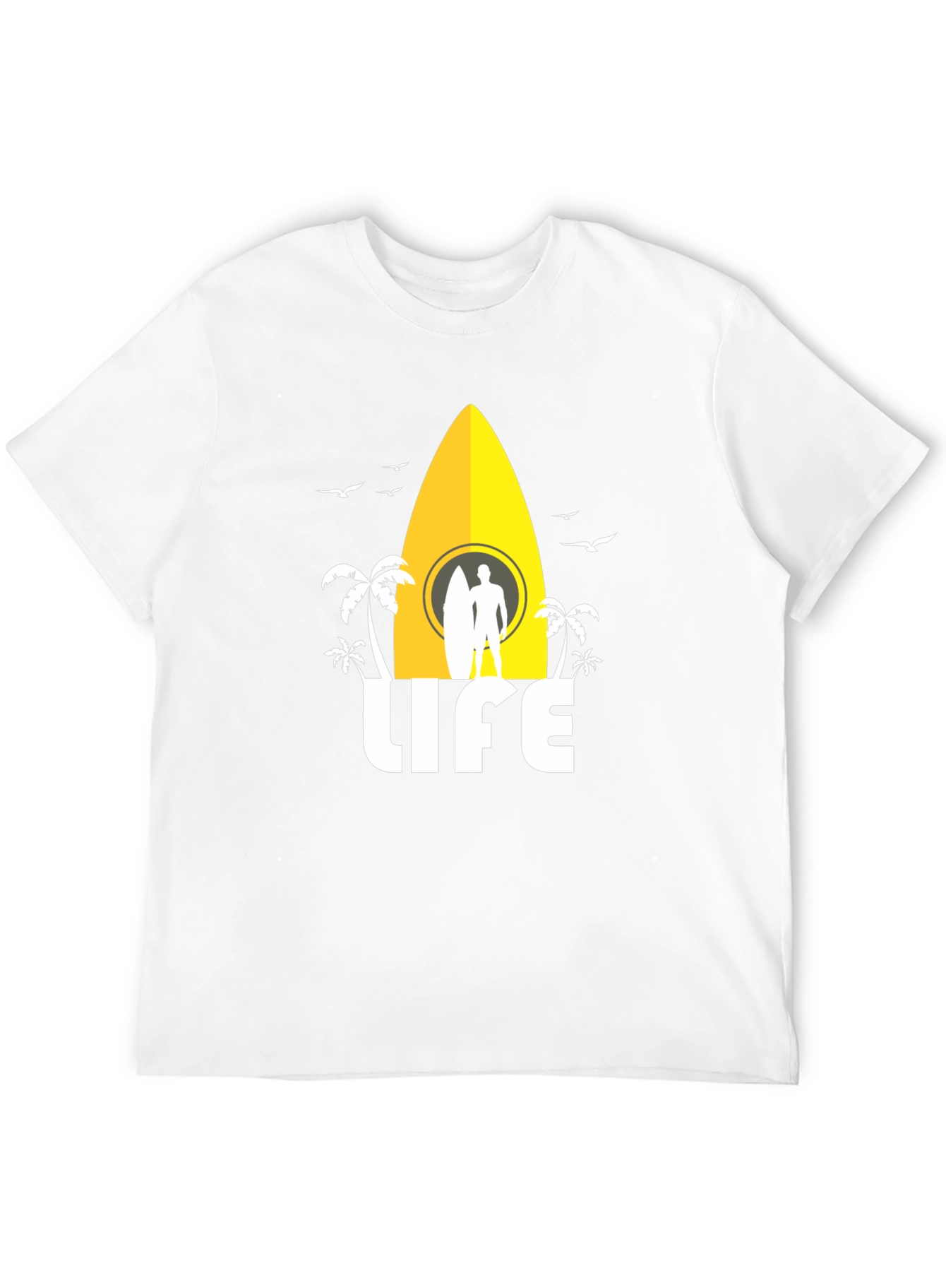 Surfing Life Graphic Tee - Black Cotton T-Shirt