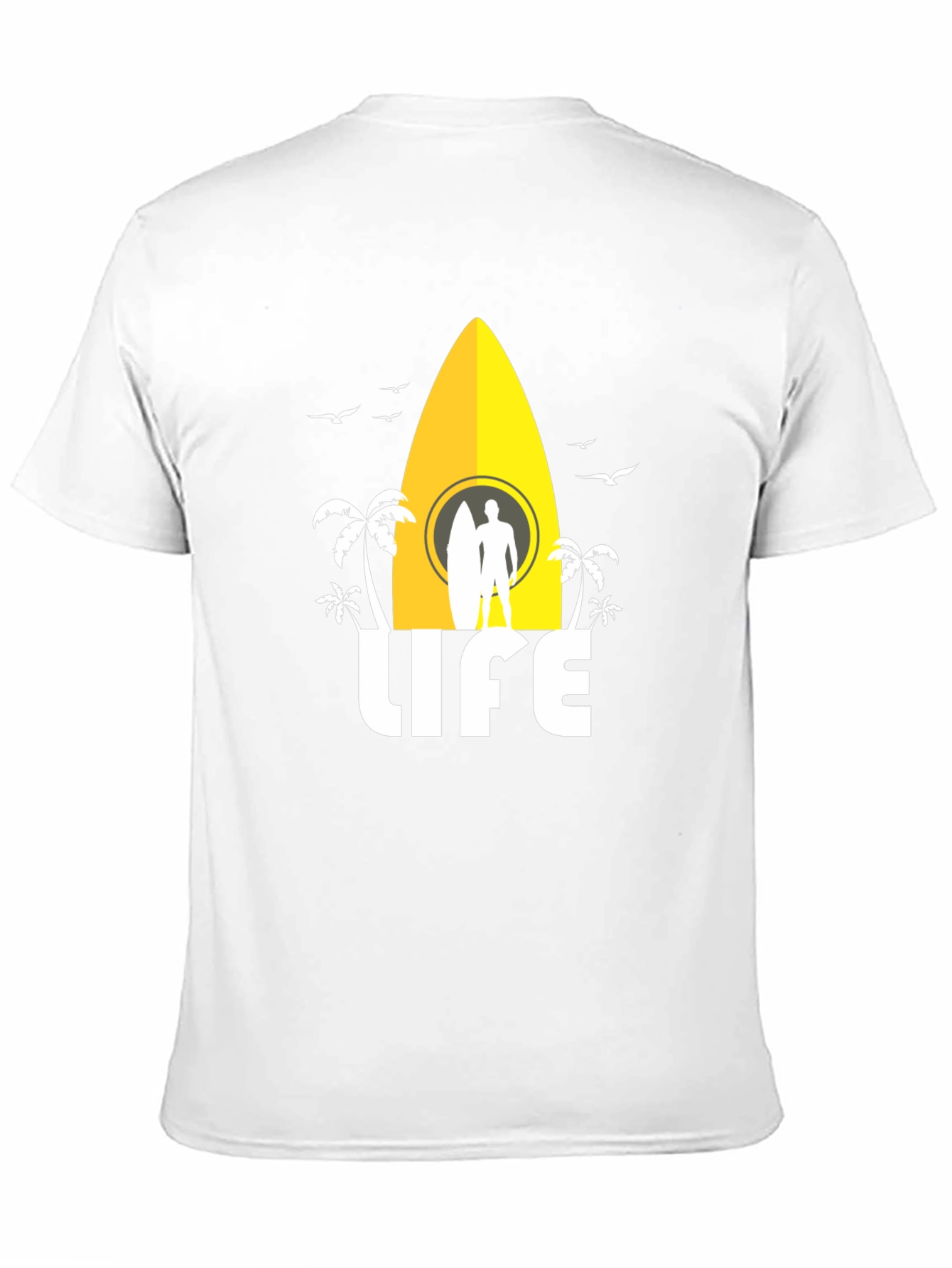 Surfing Life Graphic Tee - Black Cotton T-Shirt