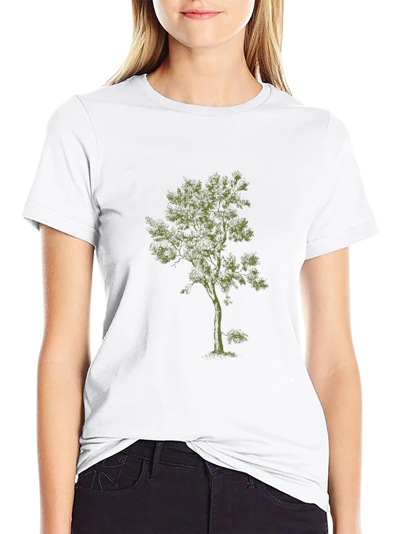 Nature Tree Graphic T-Shirt - Black