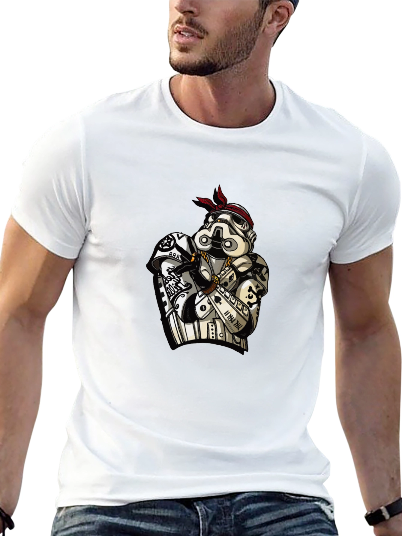 Stormtrooper Rapper Graphic T-Shirt - Black