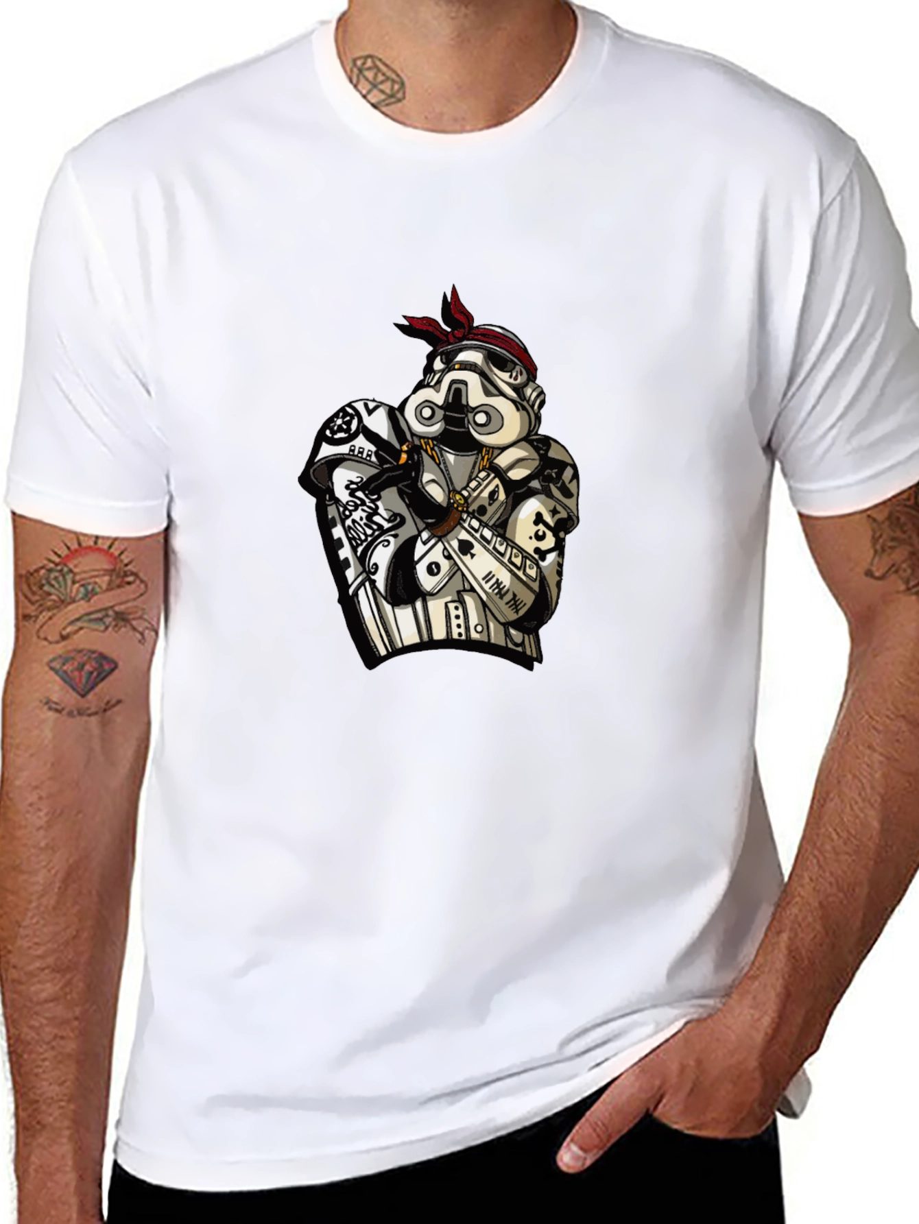 Stormtrooper Rapper Graphic T-Shirt - Black