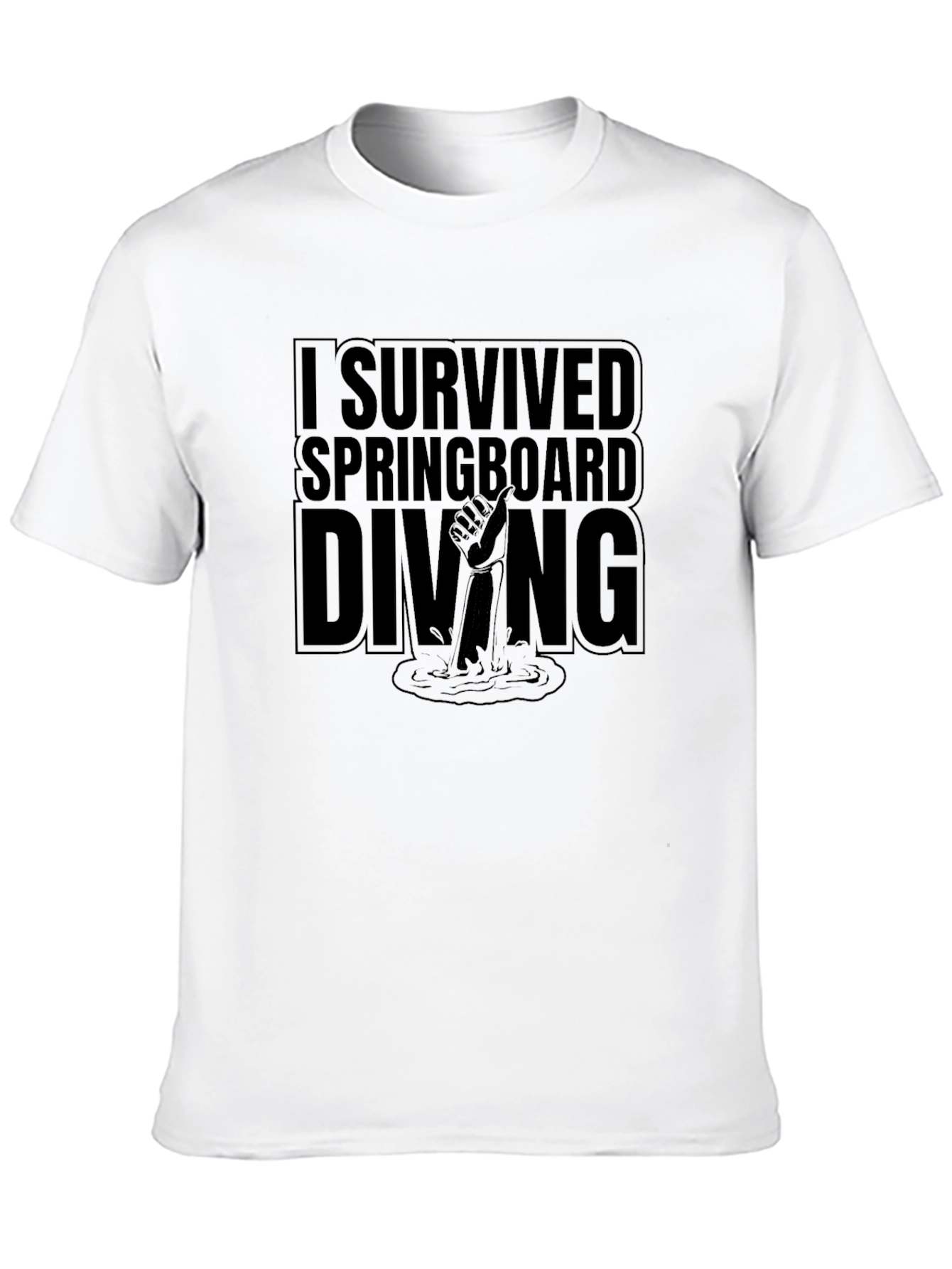I Survived Springboard Diving Black T-Shirt