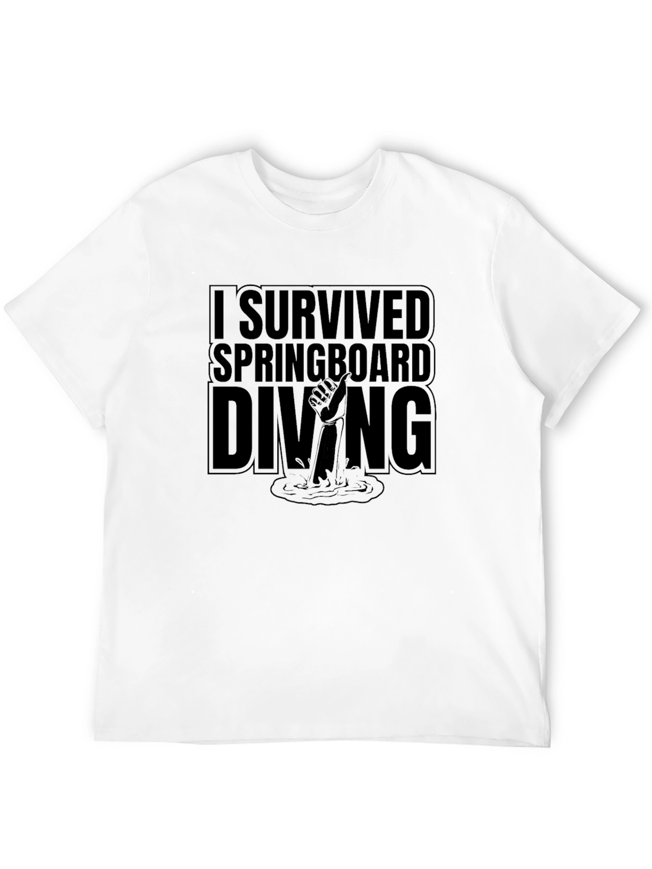 I Survived Springboard Diving Black T-Shirt