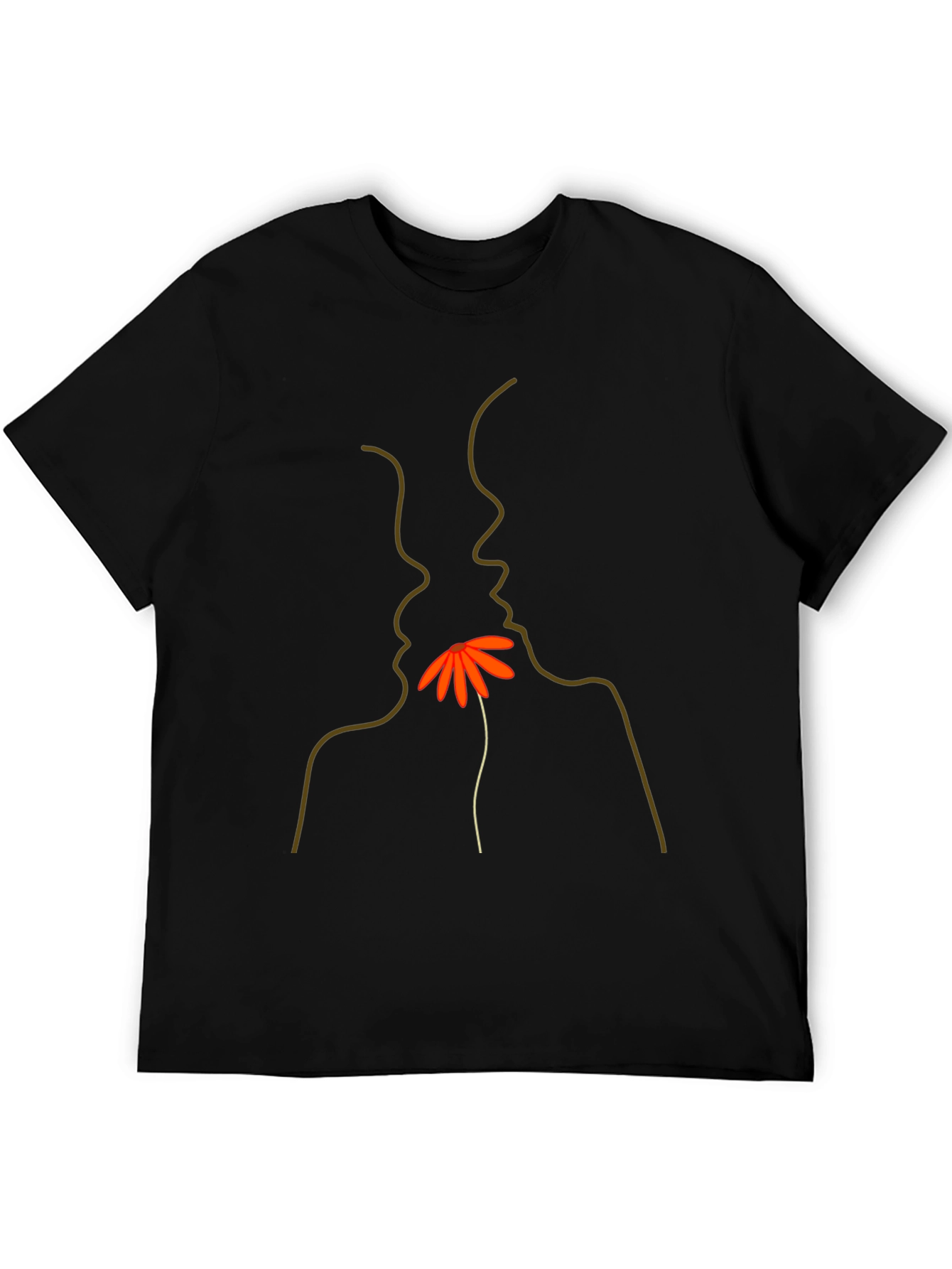 Minimalist Faces & Flower Graphic Tee