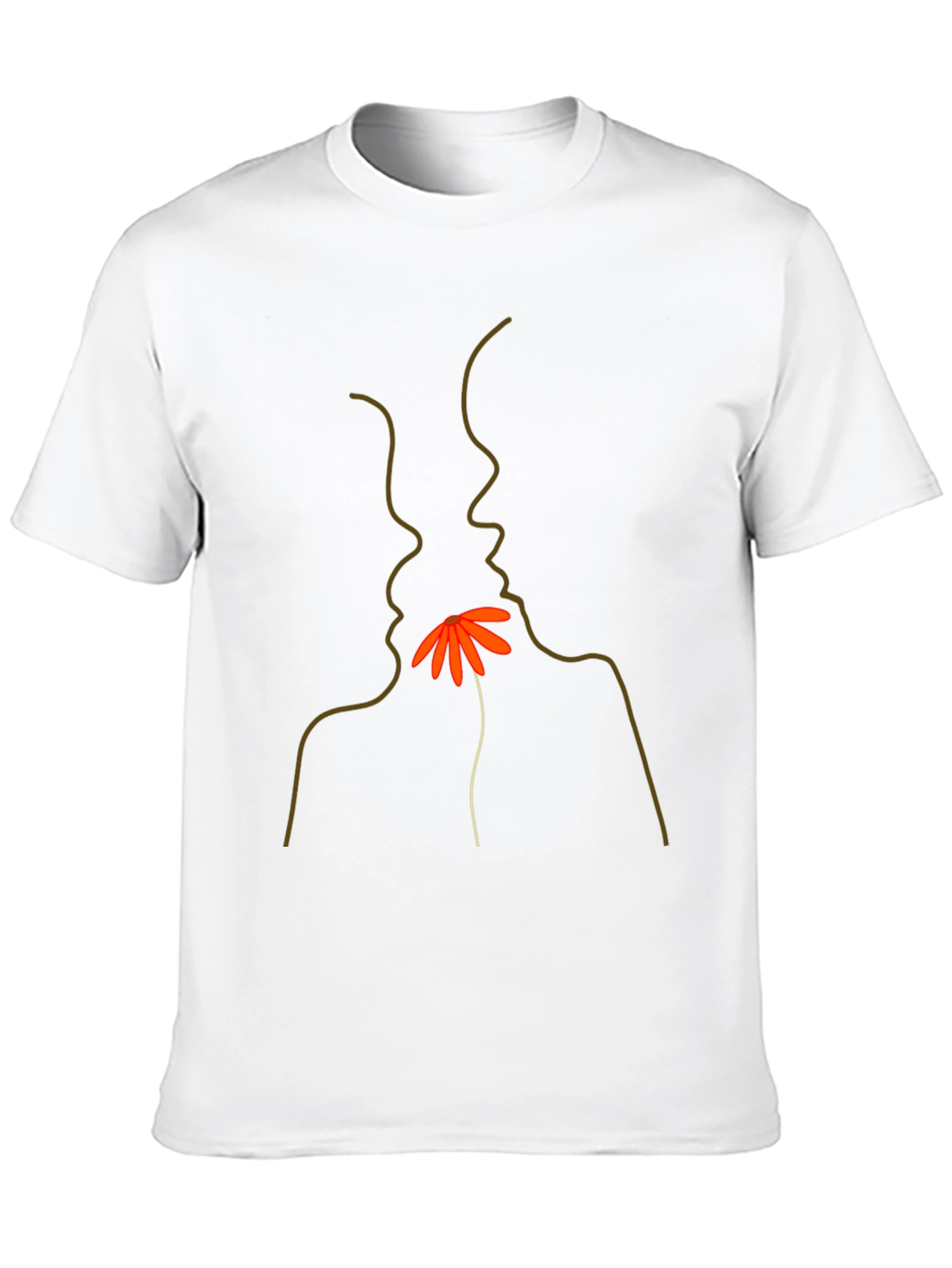 Minimalist Faces & Flower Graphic Tee