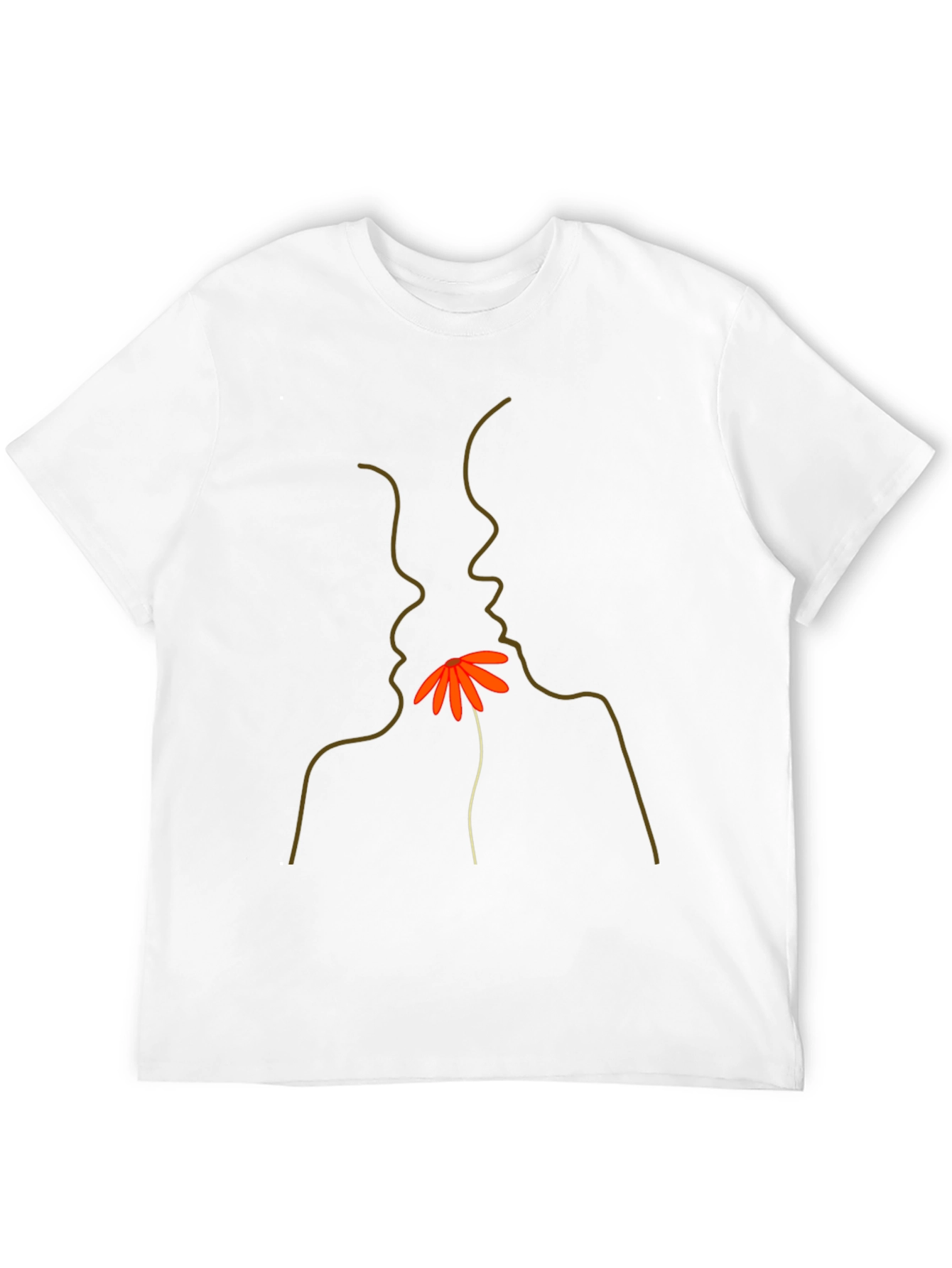 Minimalist Faces & Flower Graphic Tee