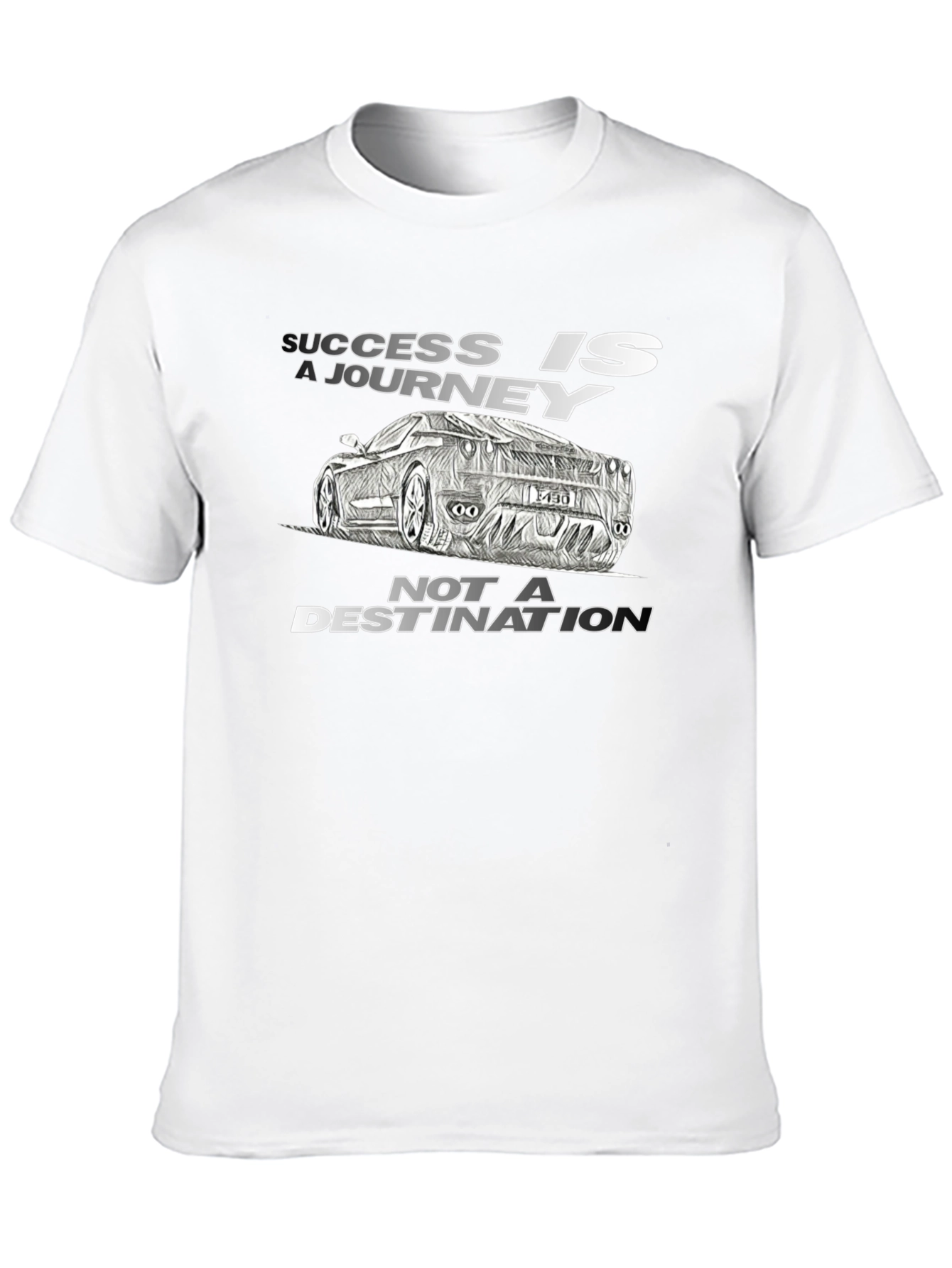 Success Journey Car Graphic Black T-Shirt
