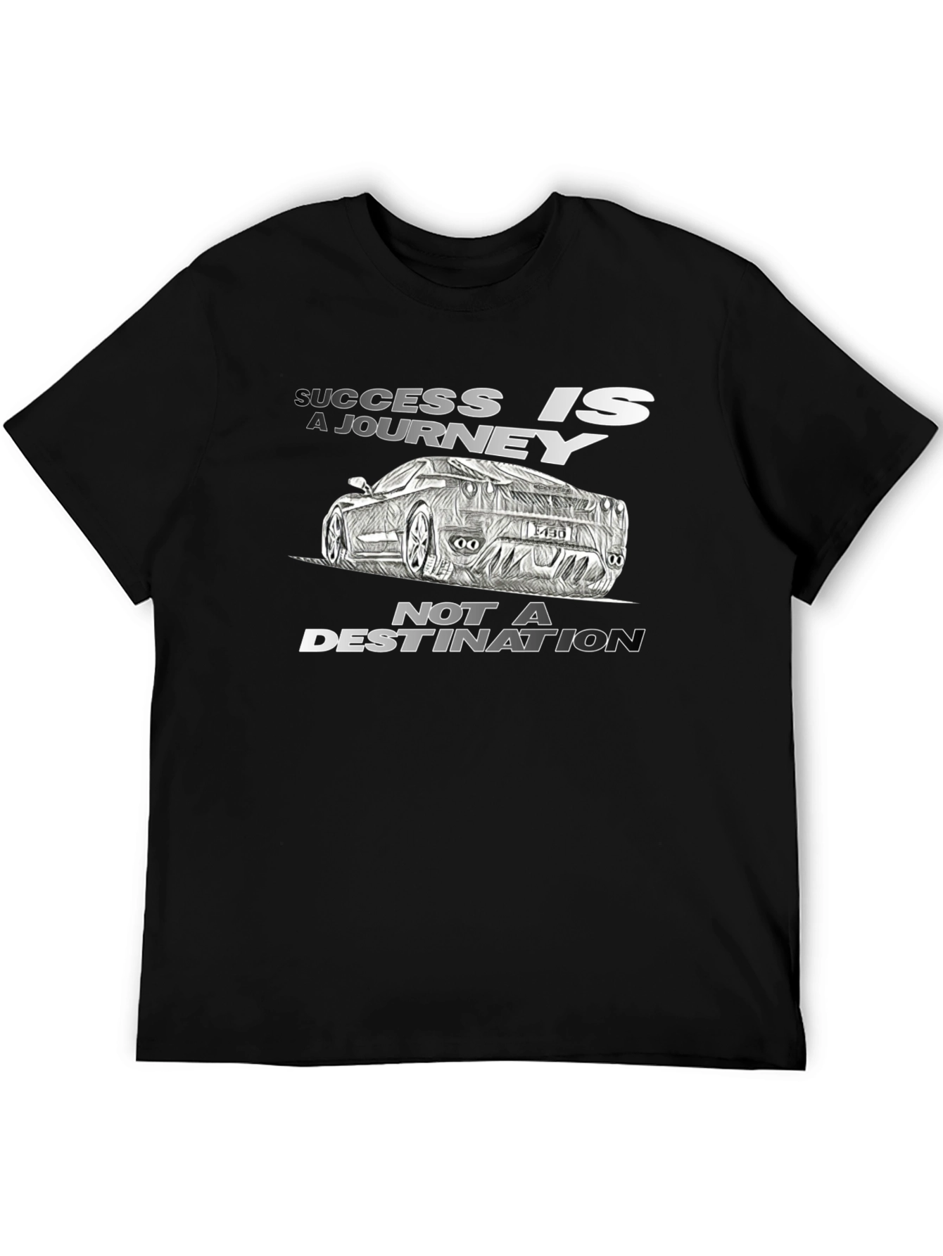 Success Journey Car Graphic Black T-Shirt