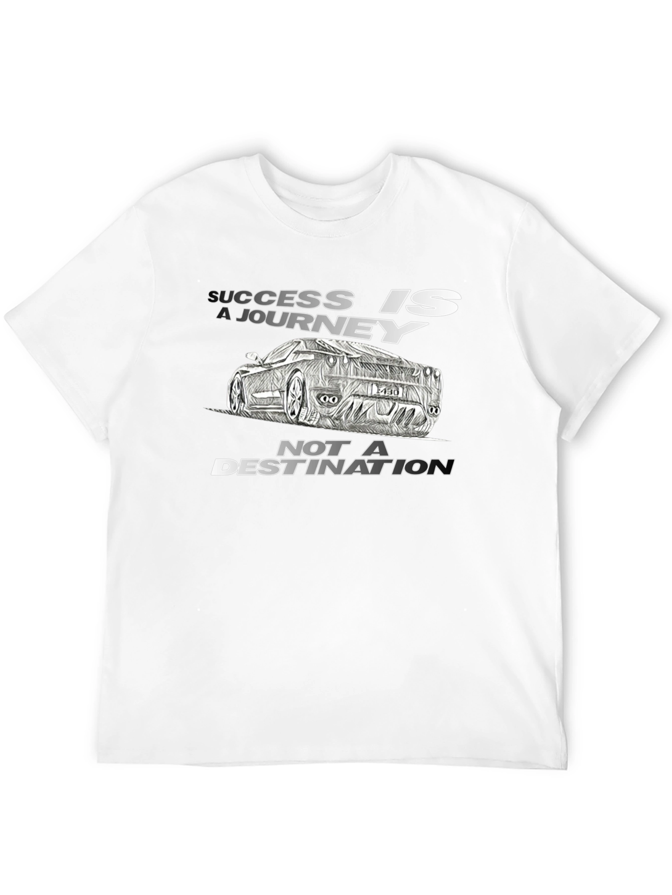 Success Journey Car Graphic Black T-Shirt