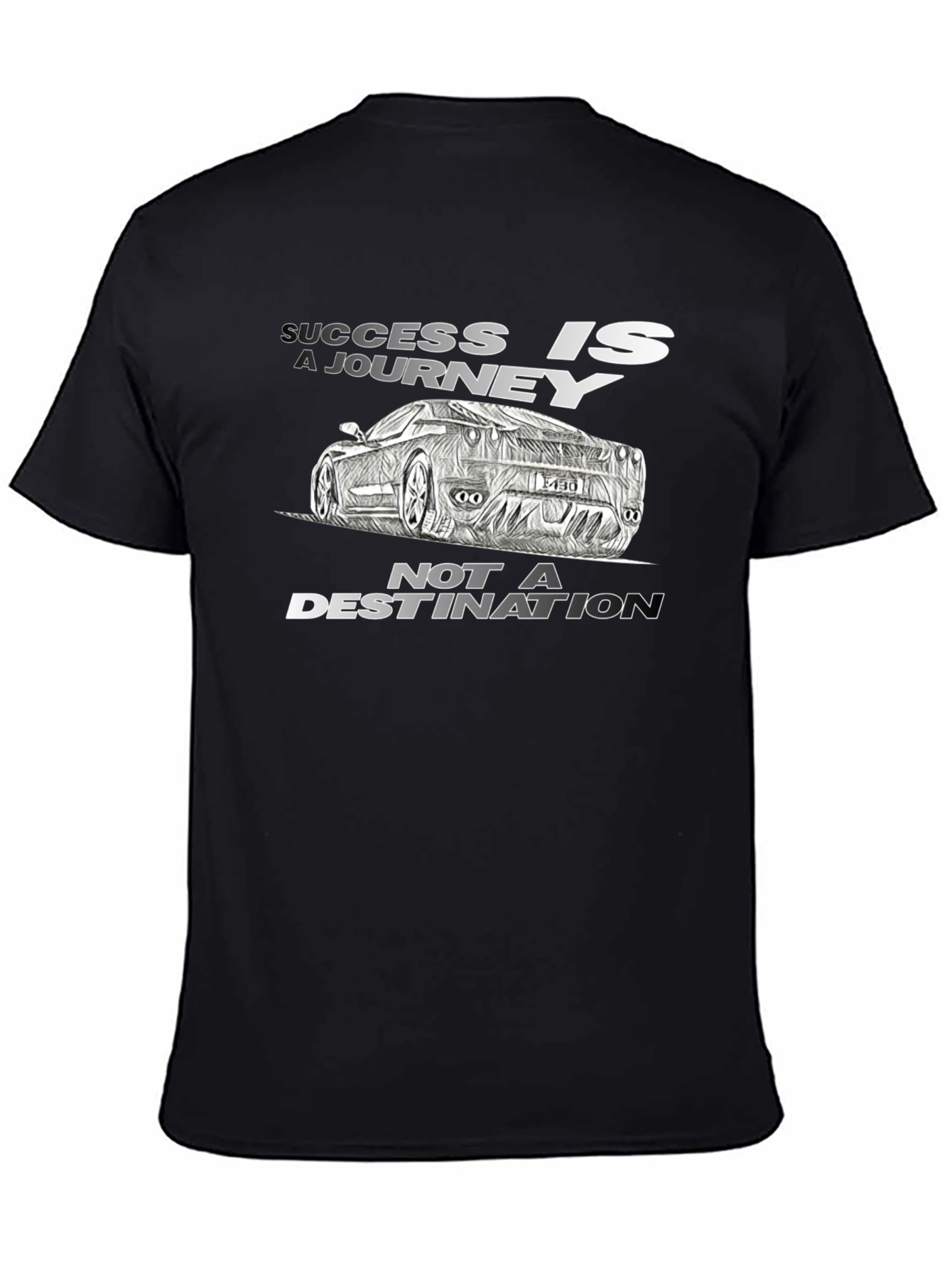 Success Journey Car Graphic Black T-Shirt