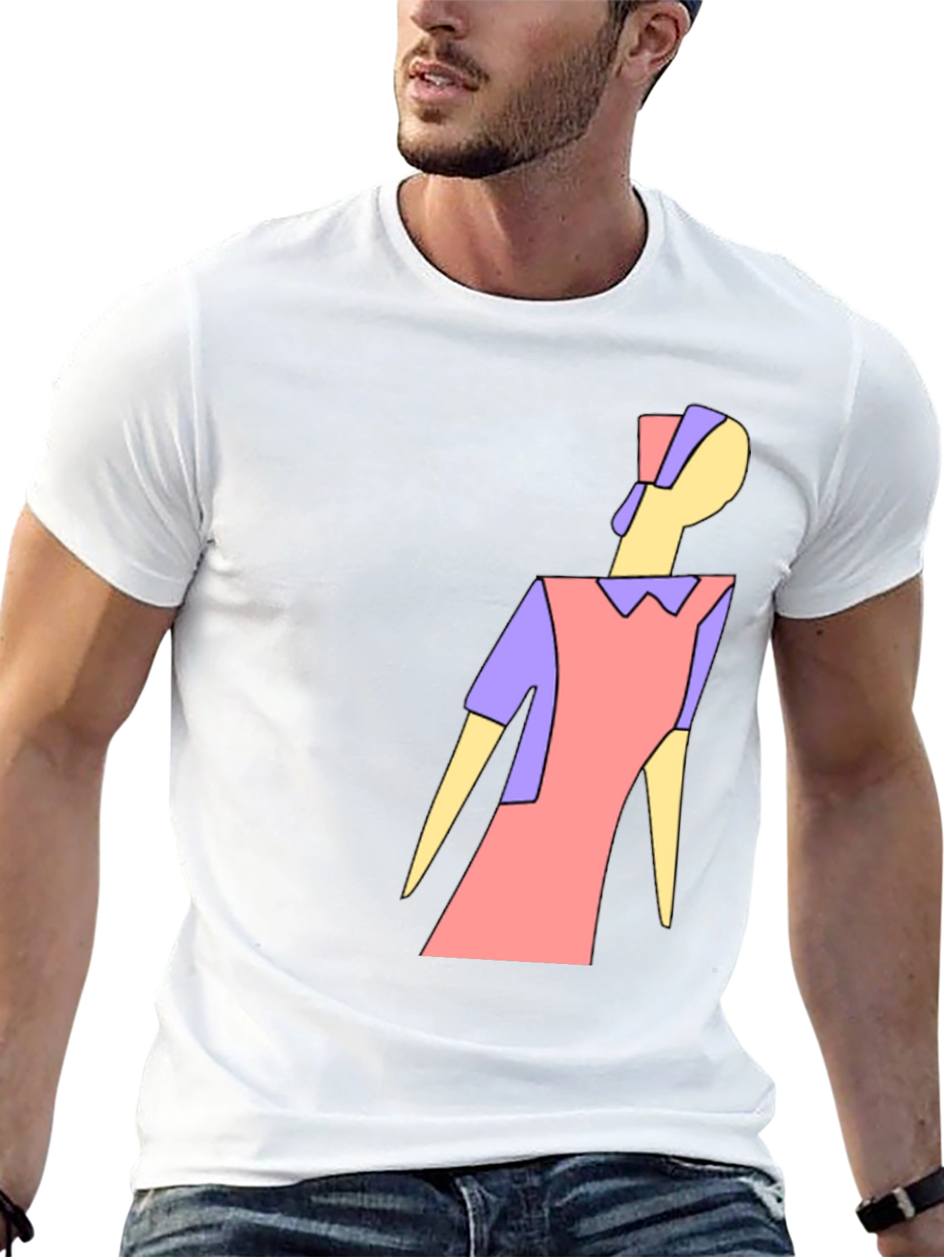 Abstract Figure Tee - Modern Art Graphic T-Shirt