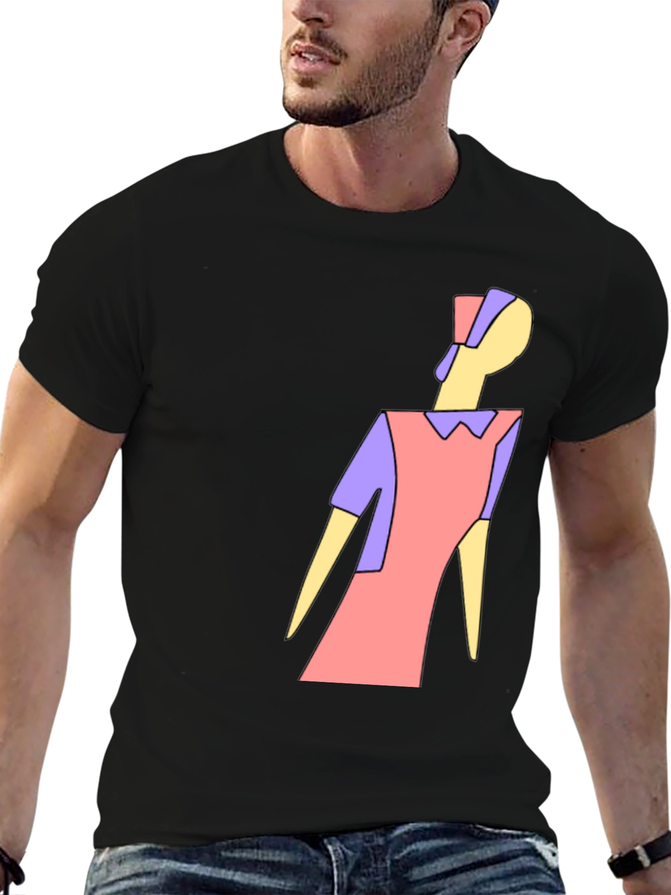 Abstract Figure Tee - Modern Art Graphic T-Shirt