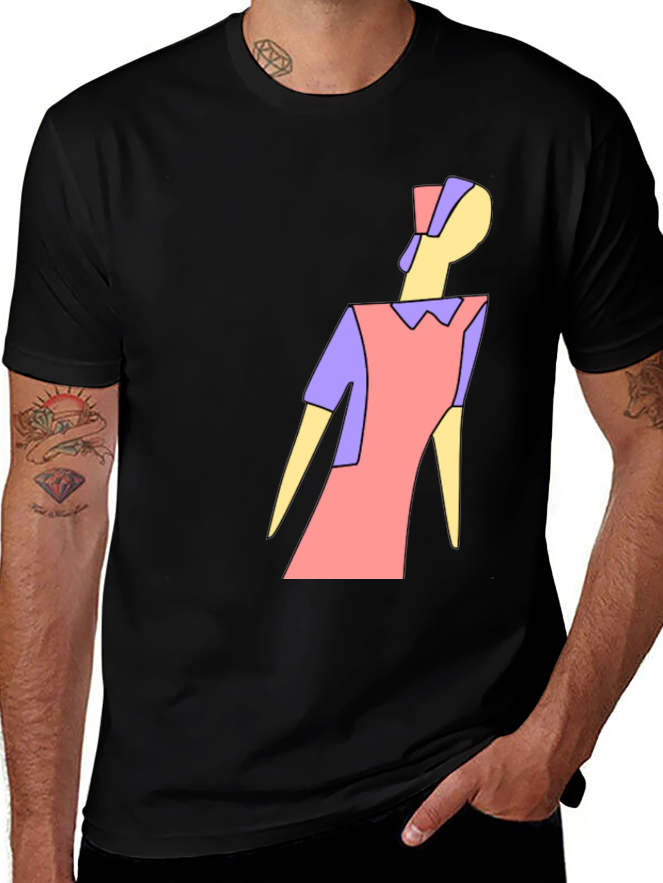 Abstract Figure Tee - Modern Art Graphic T-Shirt