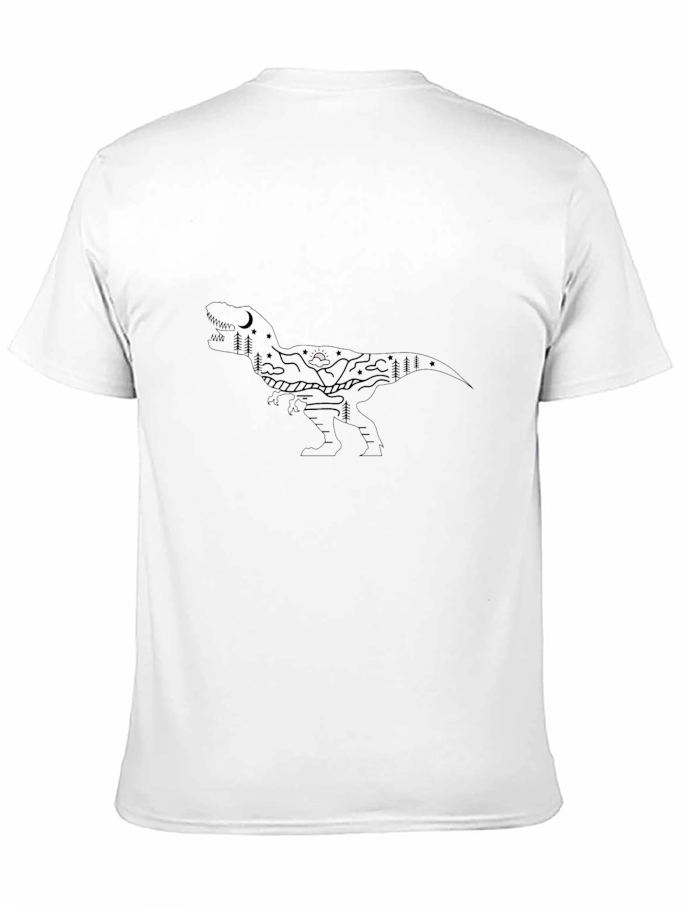 Black T-Shirt with Minimalist Mountain Design