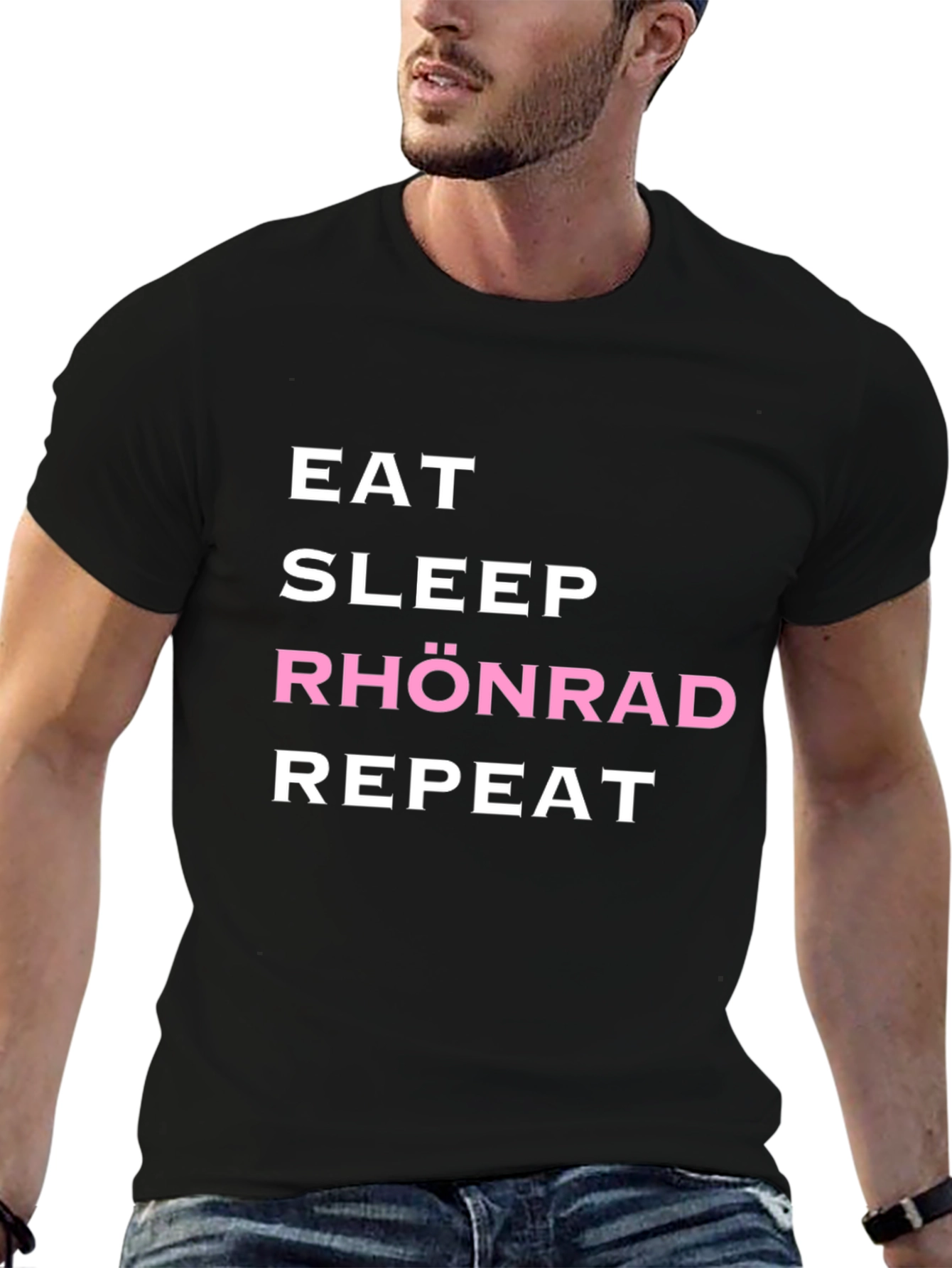 Eat Sleep Rhönrad Repeat Black T-Shirt