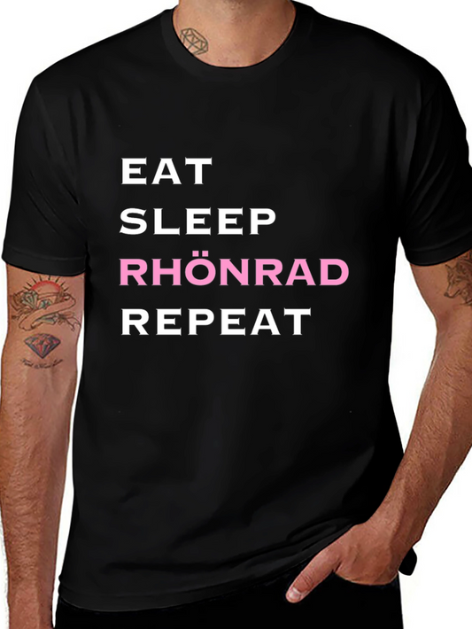 Eat Sleep Rhönrad Repeat Black T-Shirt