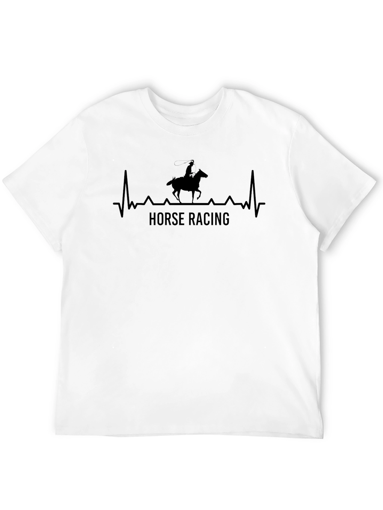 Horse Racing Heartbeat Graphic T-Shirt