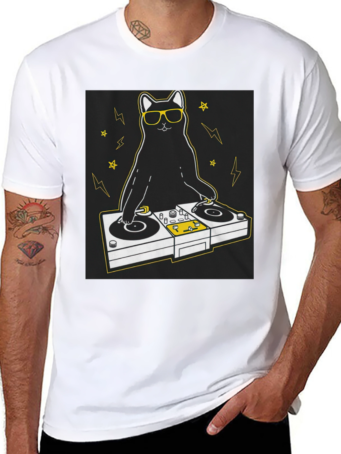 DJ Cat T-Shirt - Cool & Unique Graphic Tee