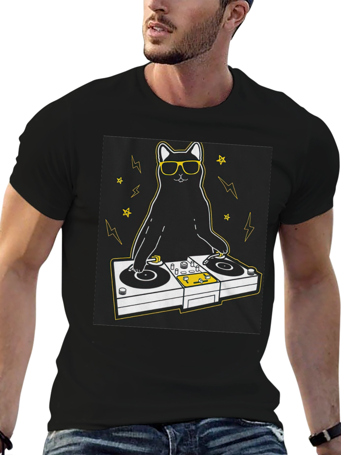DJ Cat T-Shirt - Cool & Unique Graphic Tee