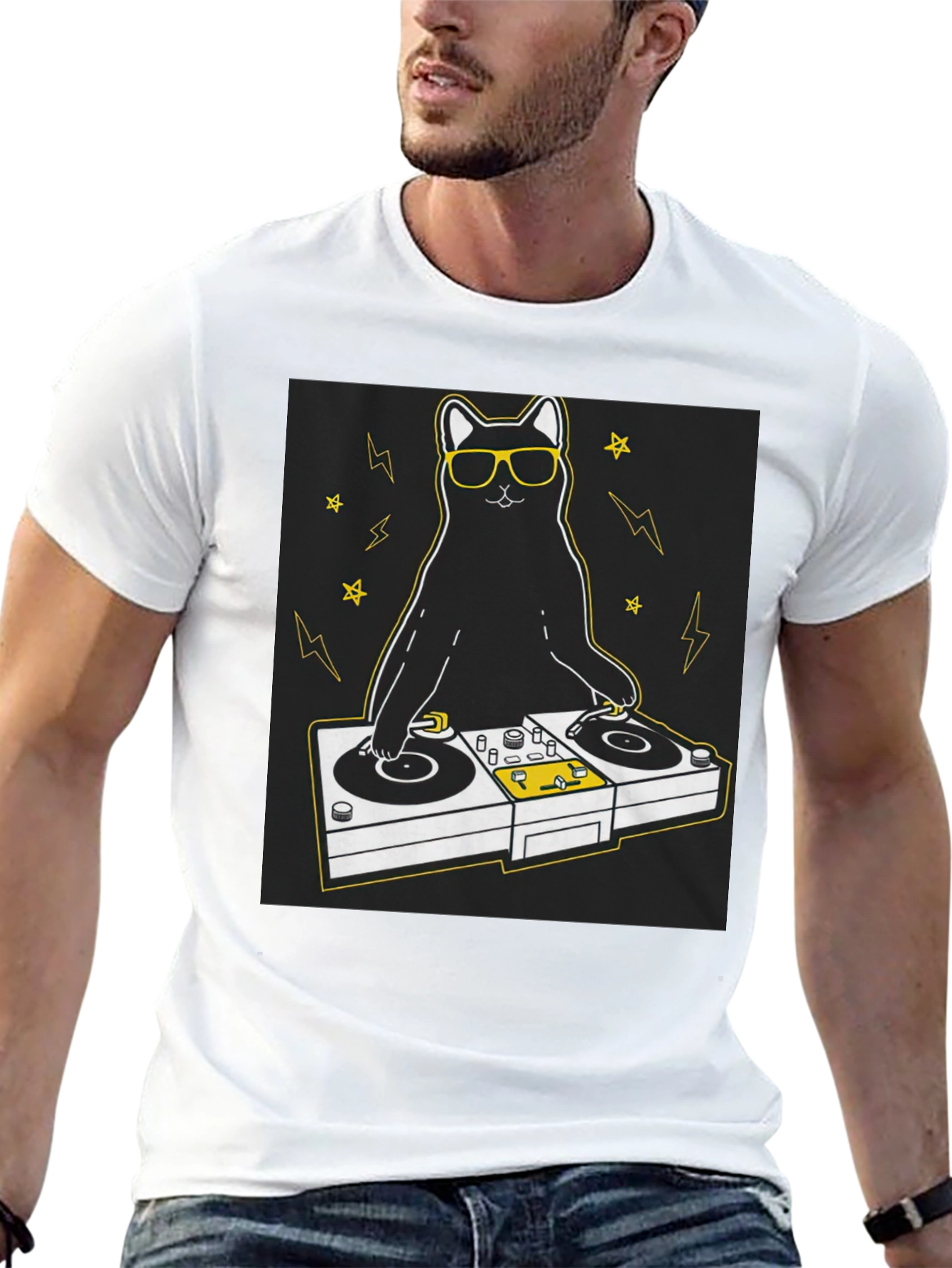 DJ Cat T-Shirt - Cool & Unique Graphic Tee