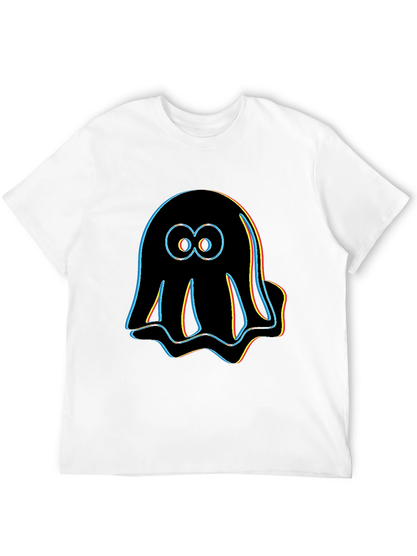 Retro Glitch Ghost T-Shirt - Black Graphic Tee