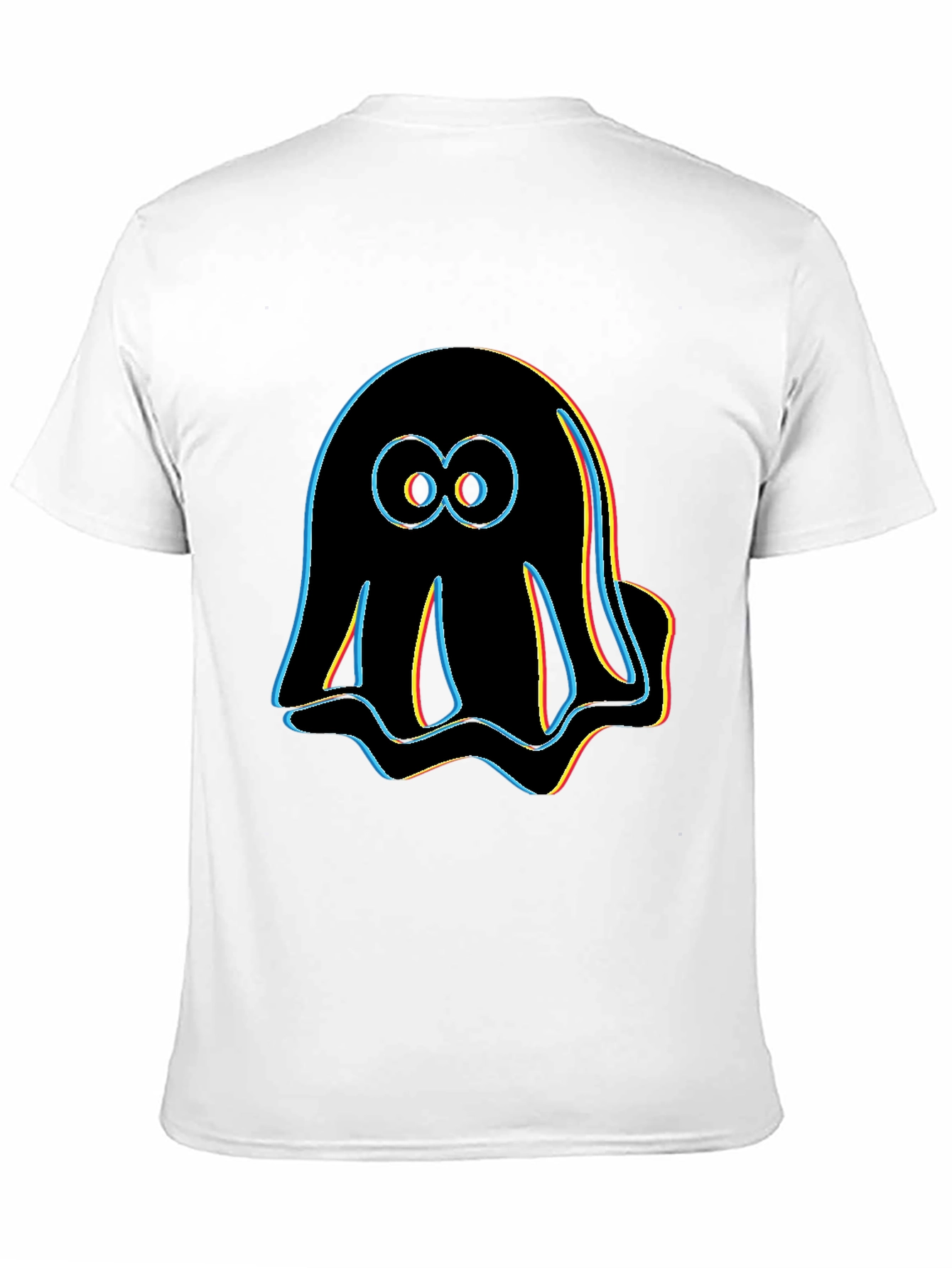 Retro Glitch Ghost T-Shirt - Black Graphic Tee