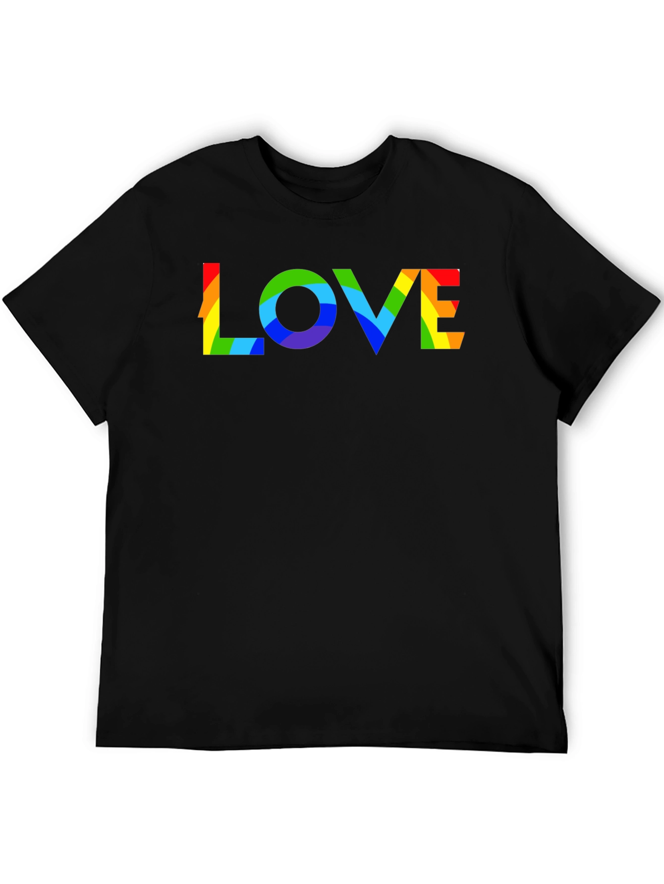 Rainbow LOVE Graphic Black T-Shirt
