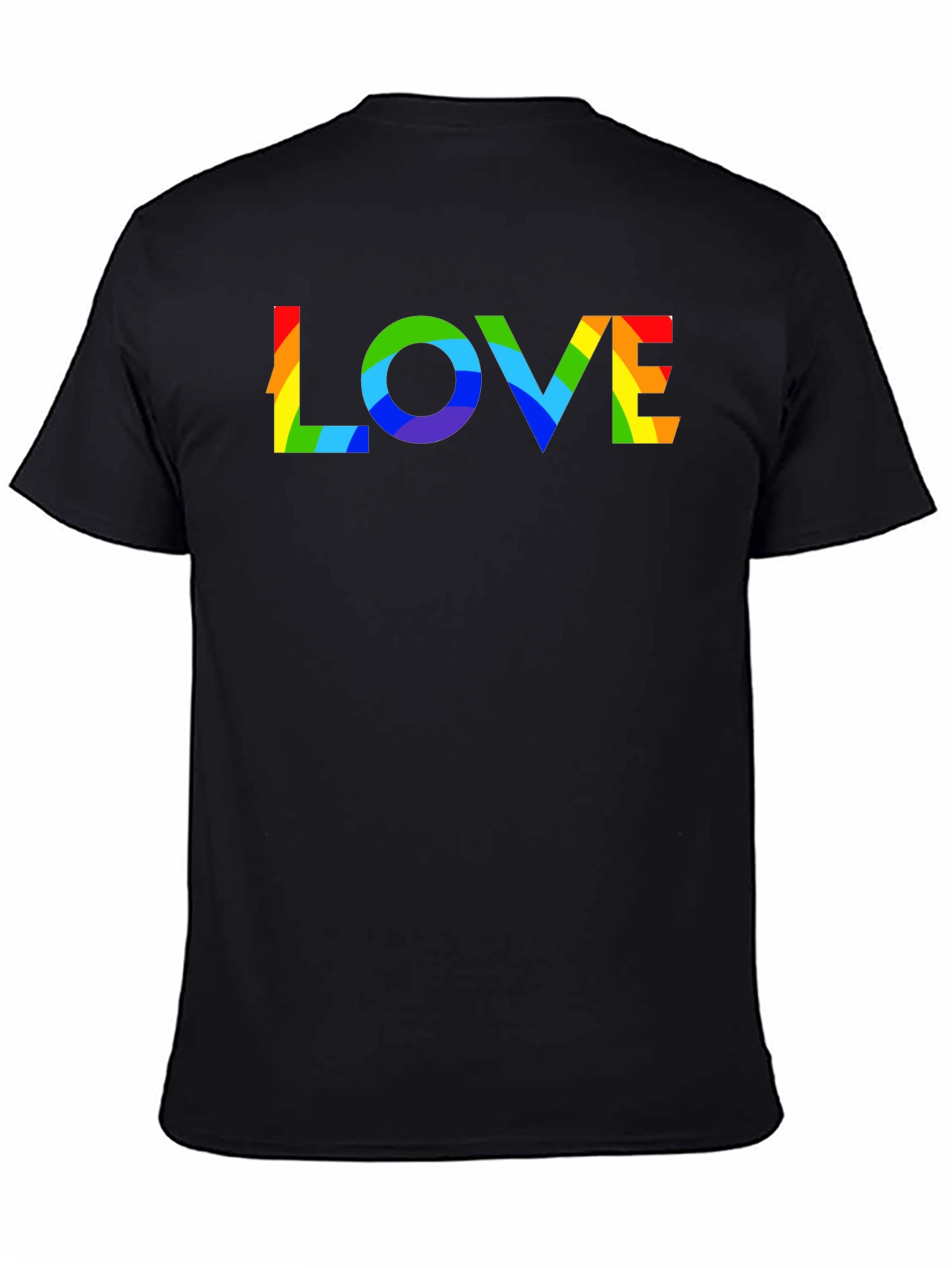 Rainbow LOVE Graphic Black T-Shirt