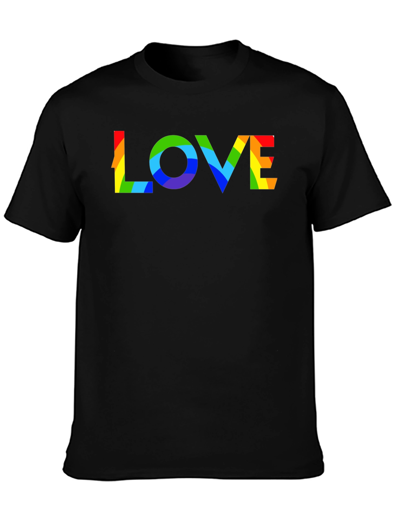 Rainbow LOVE Graphic Black T-Shirt