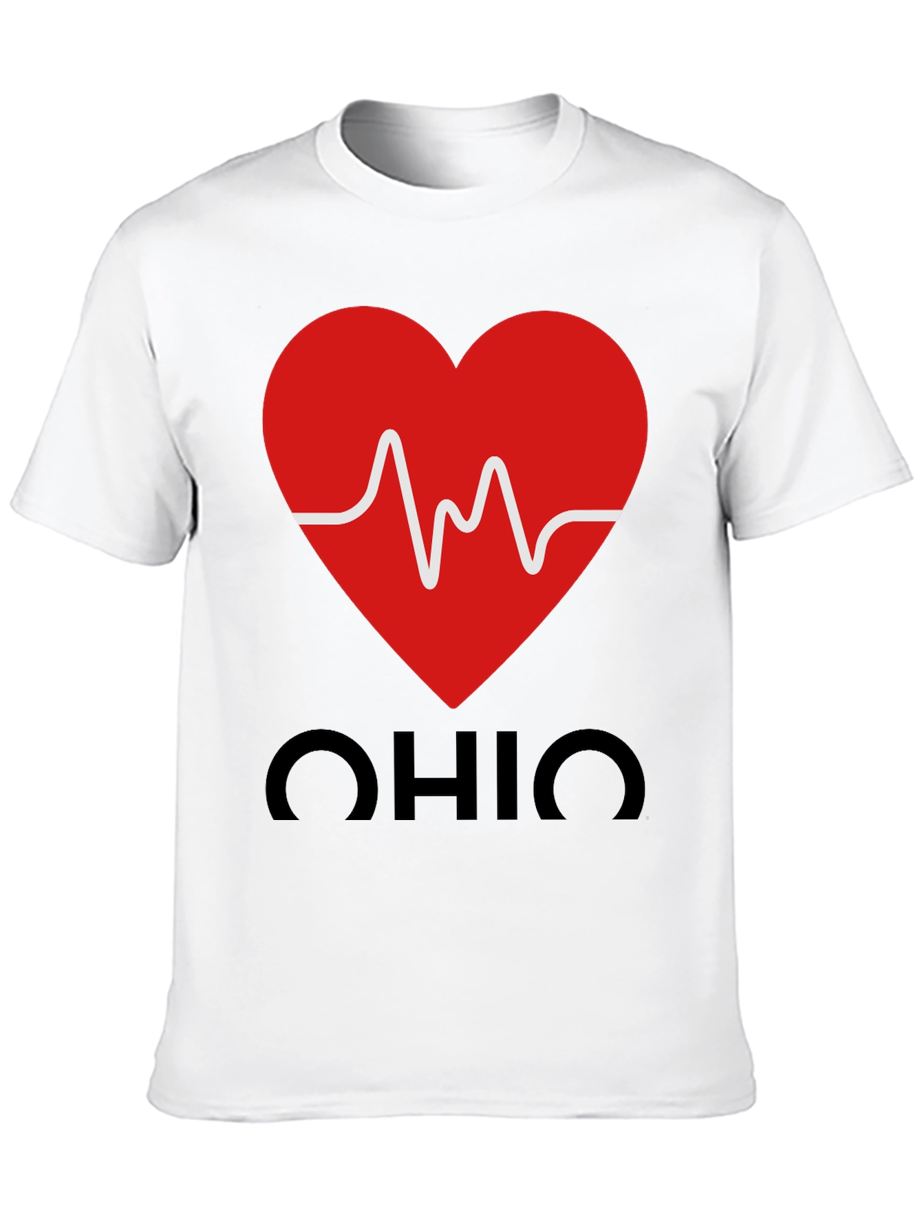 Ohio Heartbeat Graphic Tee - Black Cotton T-Shirt