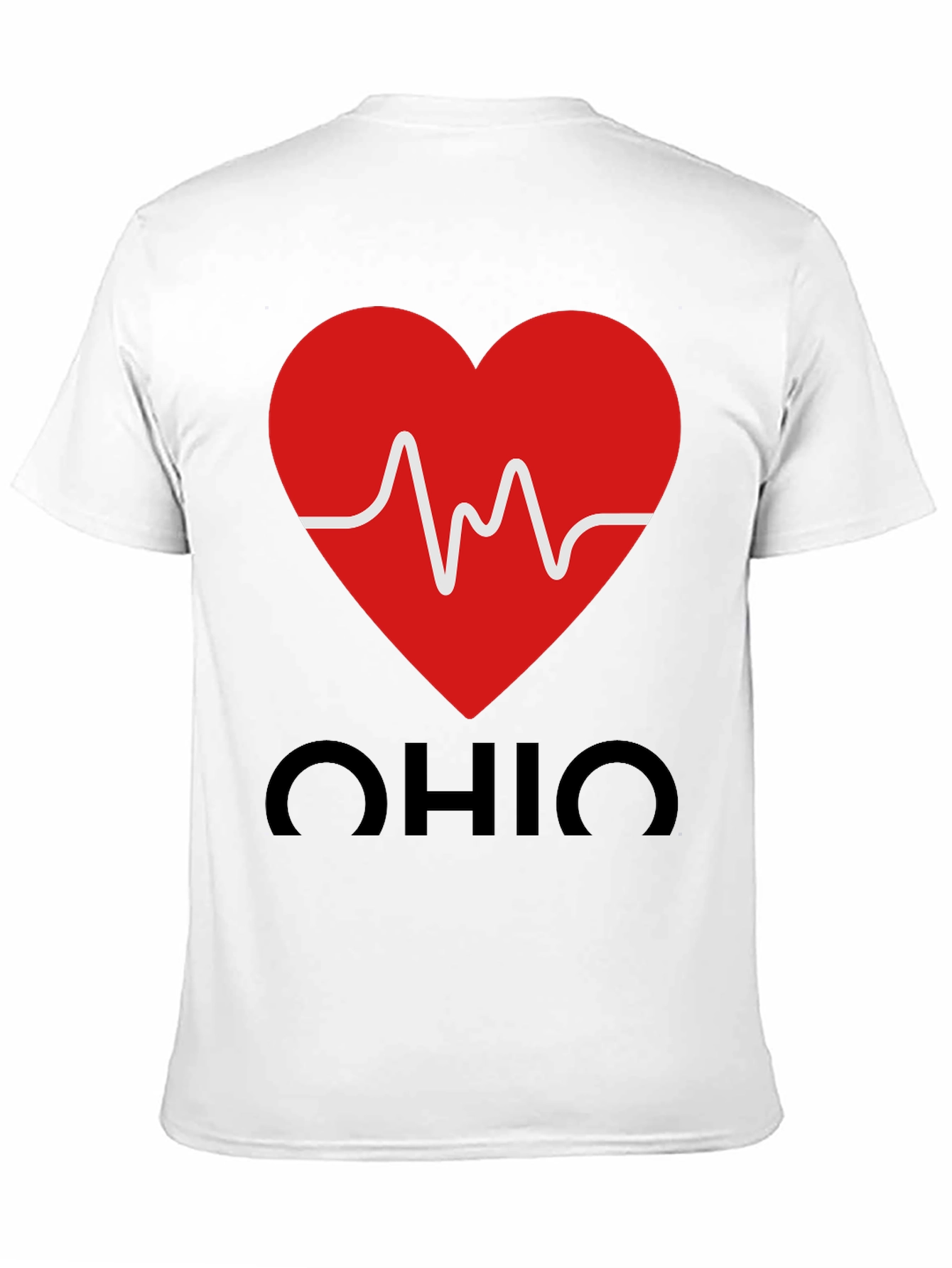 Ohio Heartbeat Graphic Tee - Black Cotton T-Shirt
