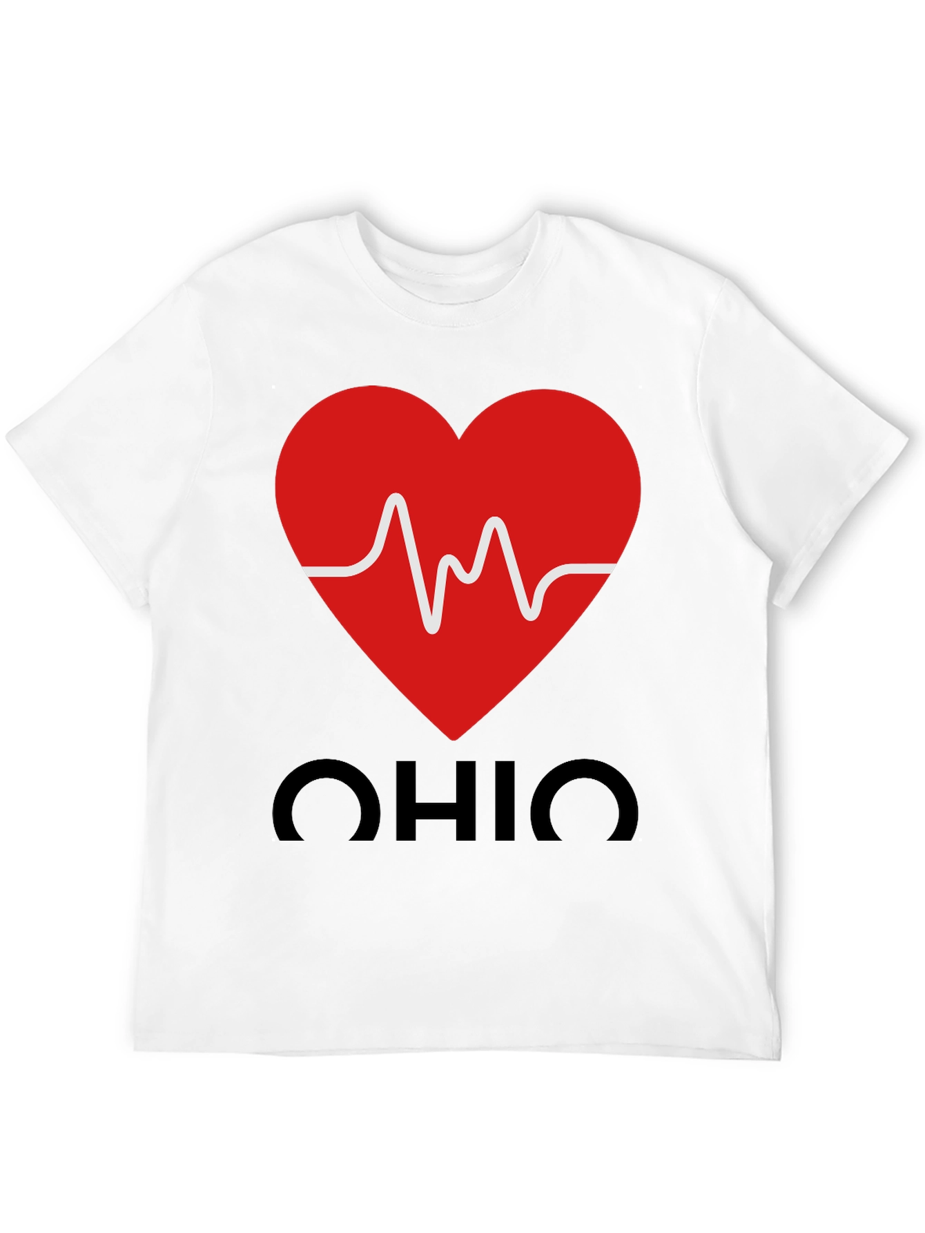 Ohio Heartbeat Graphic Tee - Black Cotton T-Shirt