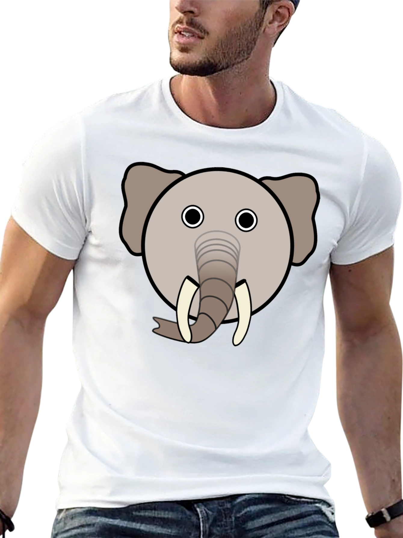 Elephant Graphic Tee - Black Cotton Blend