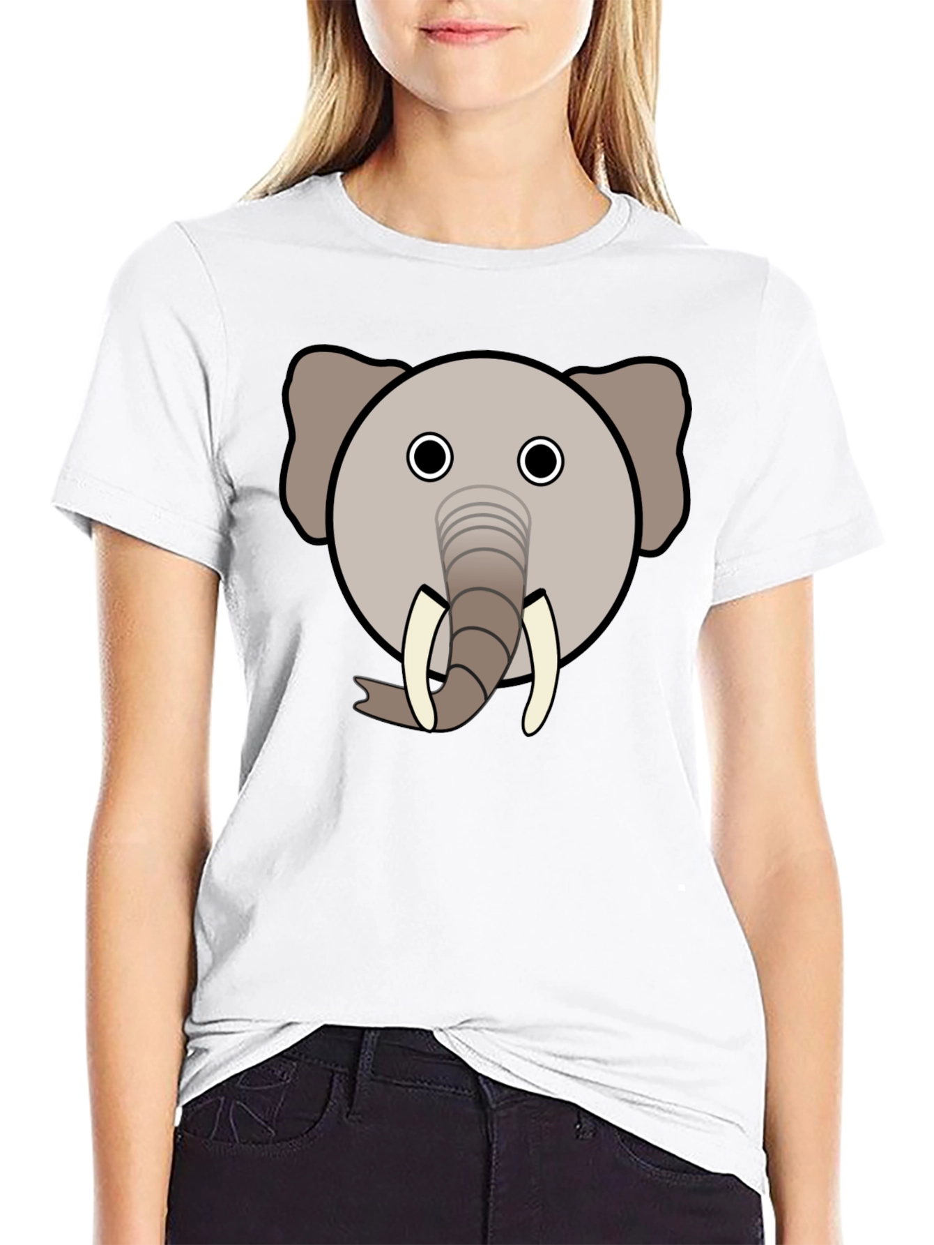 Elephant Graphic Tee - Black Cotton Blend