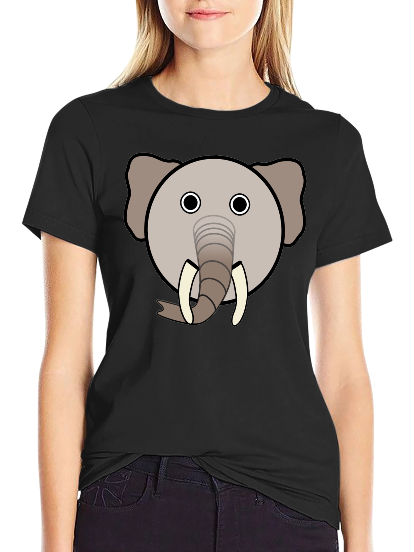 Elephant Graphic Tee - Black Cotton Blend
