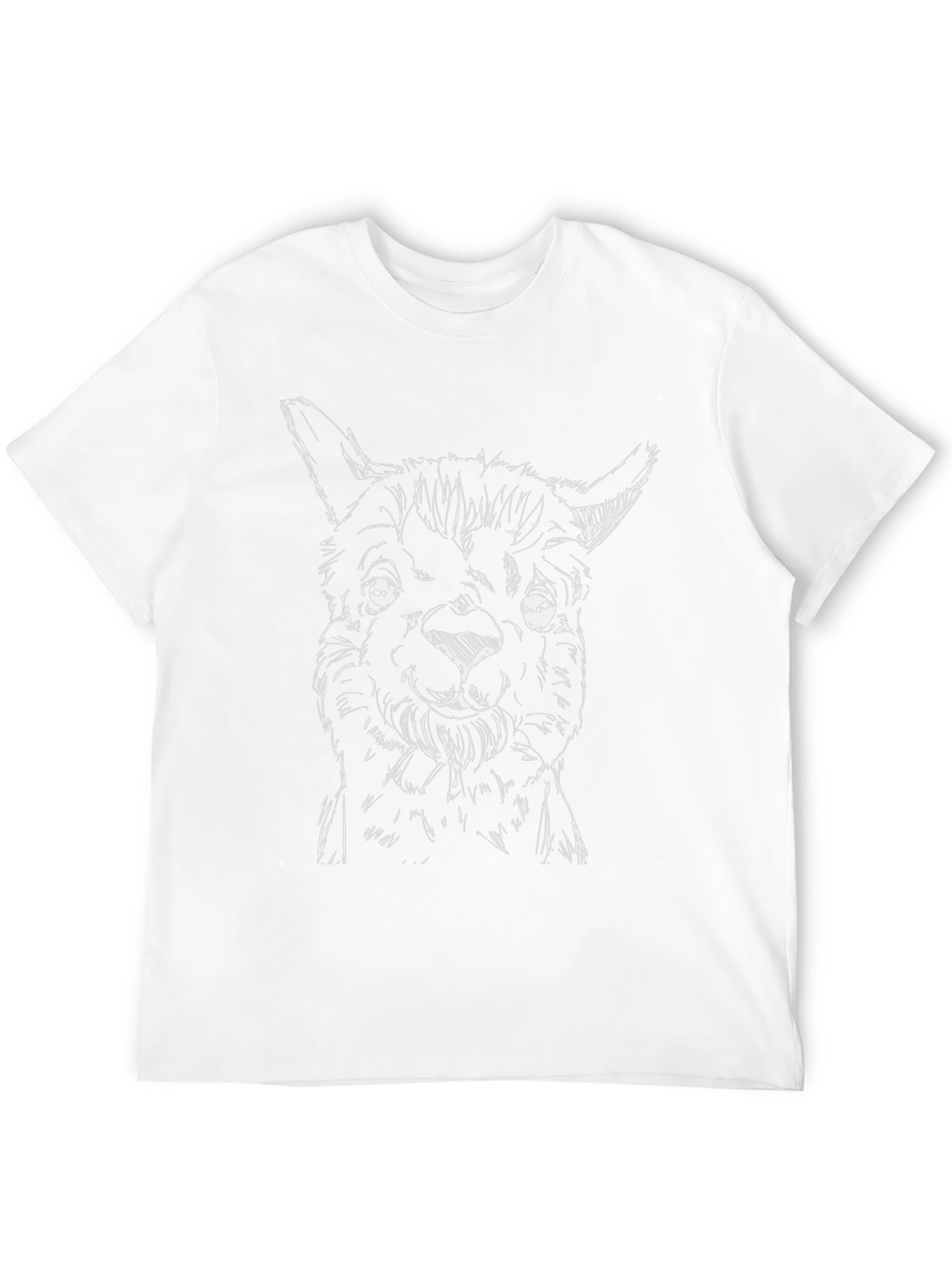 Sketch Alpaca Graphic T-Shirt - Black Cotton Tee