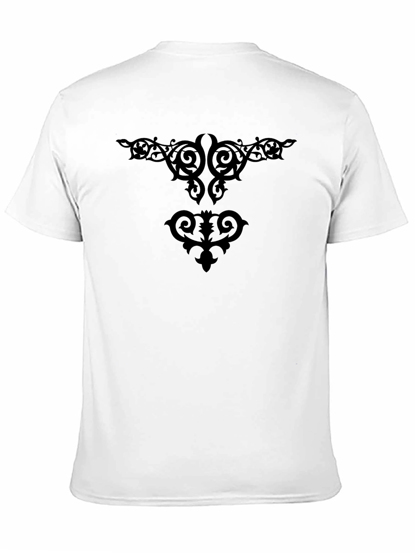 Stylish Black Tee with Ornate Tribal Design