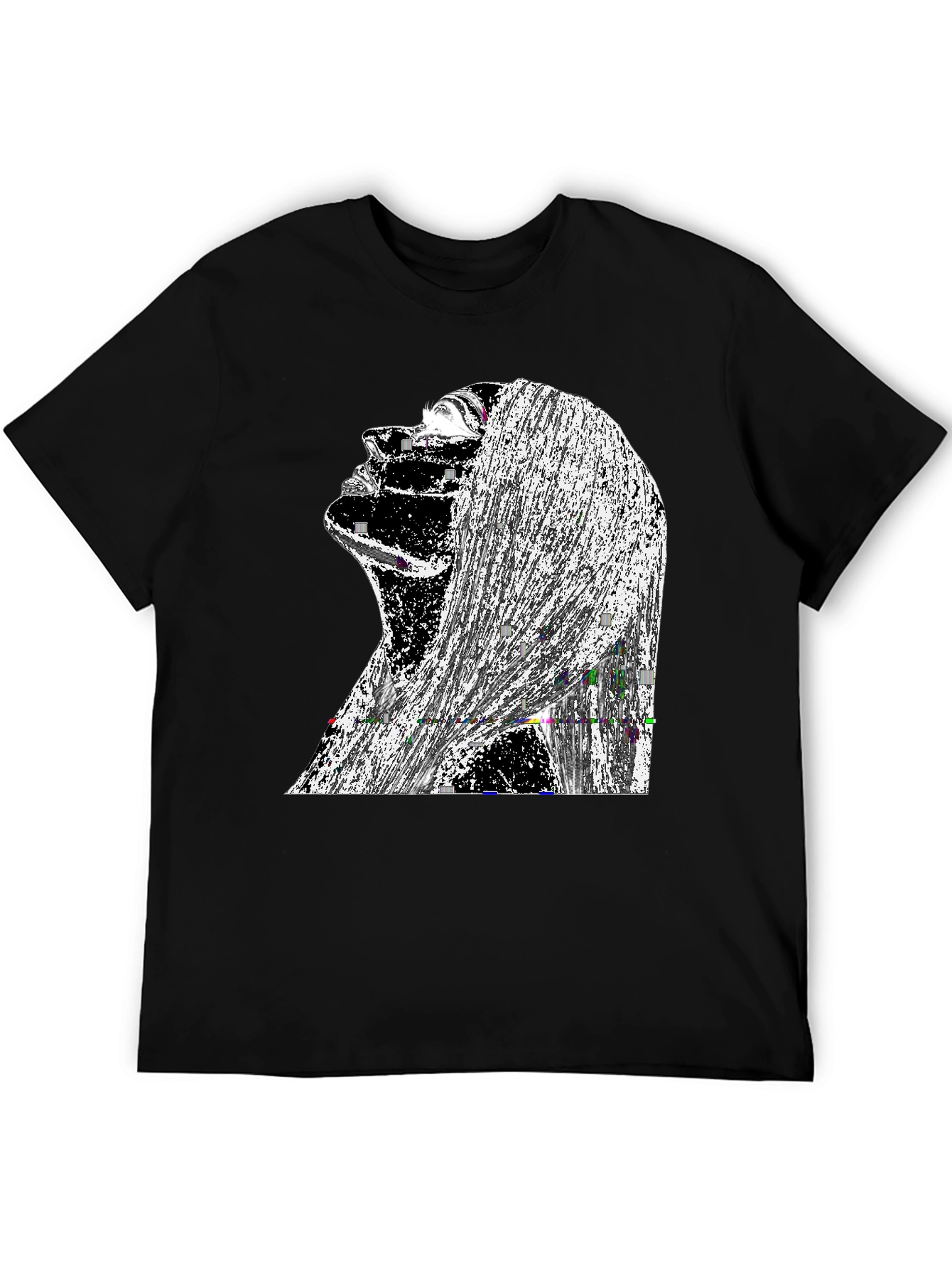 Abstract Woman Graphic Black T-Shirt