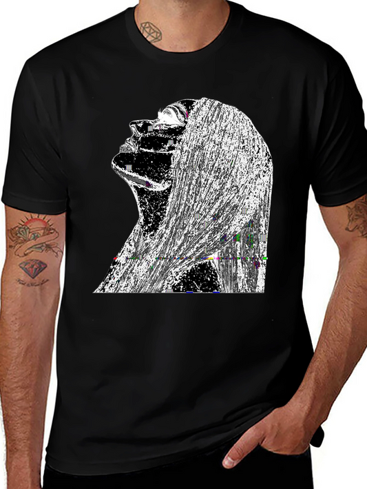 Abstract Woman Graphic Black T-Shirt