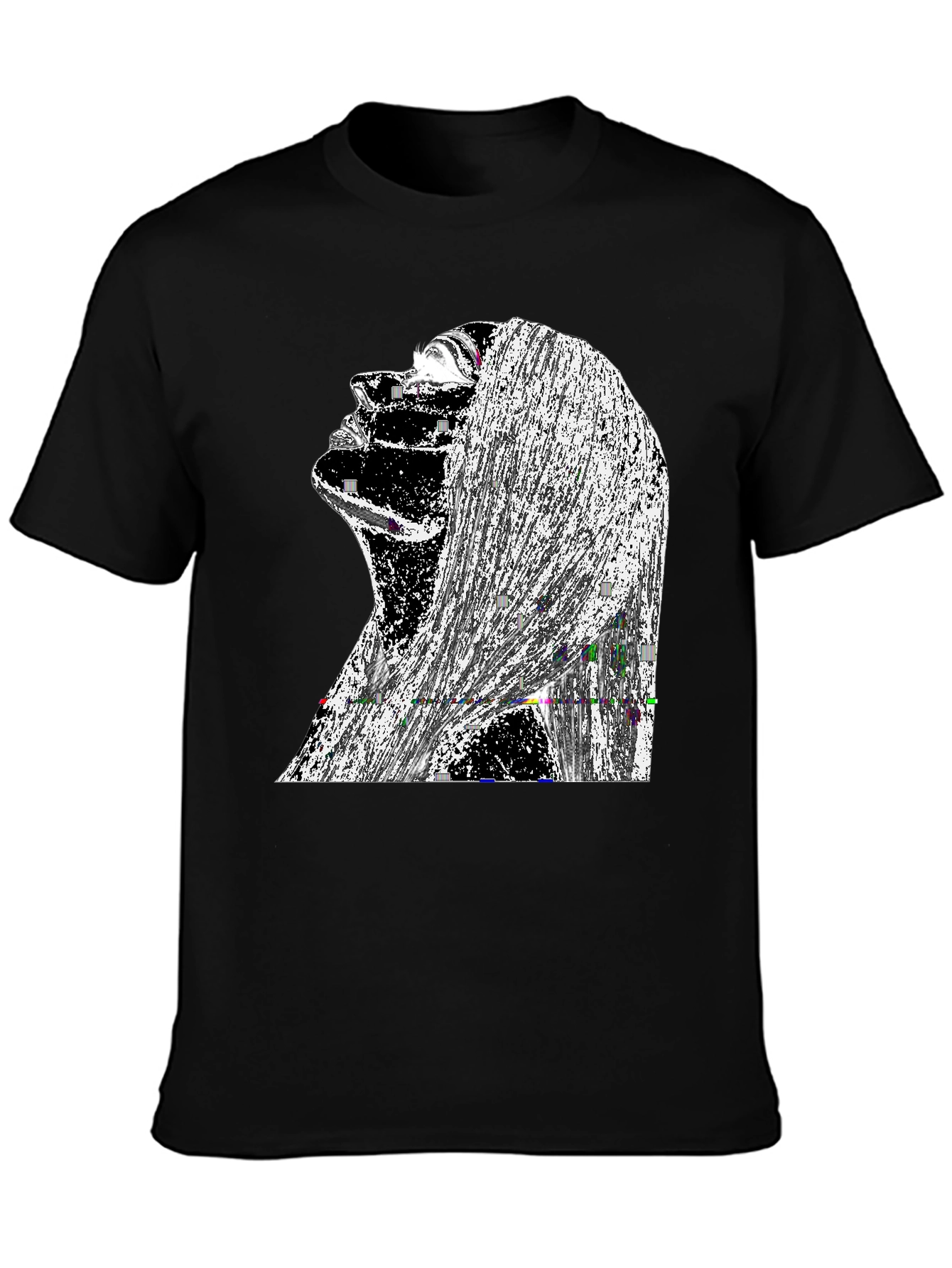 Abstract Woman Graphic Black T-Shirt