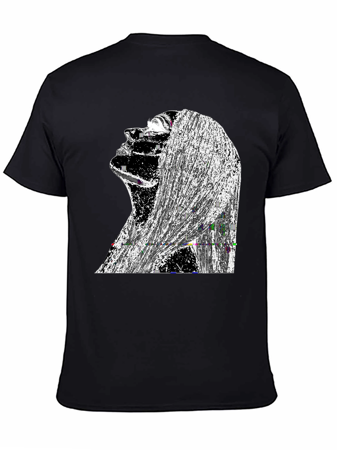Abstract Woman Graphic Black T-Shirt