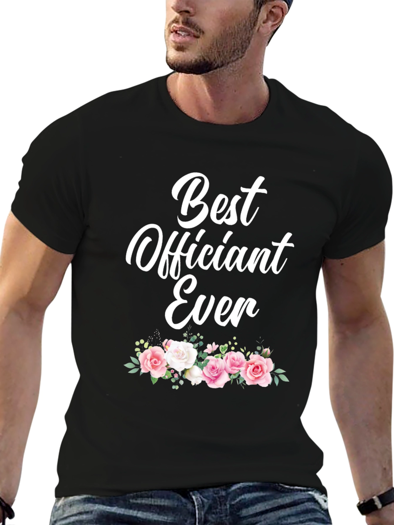 Best Officiant Ever Floral Graphic T-Shirt