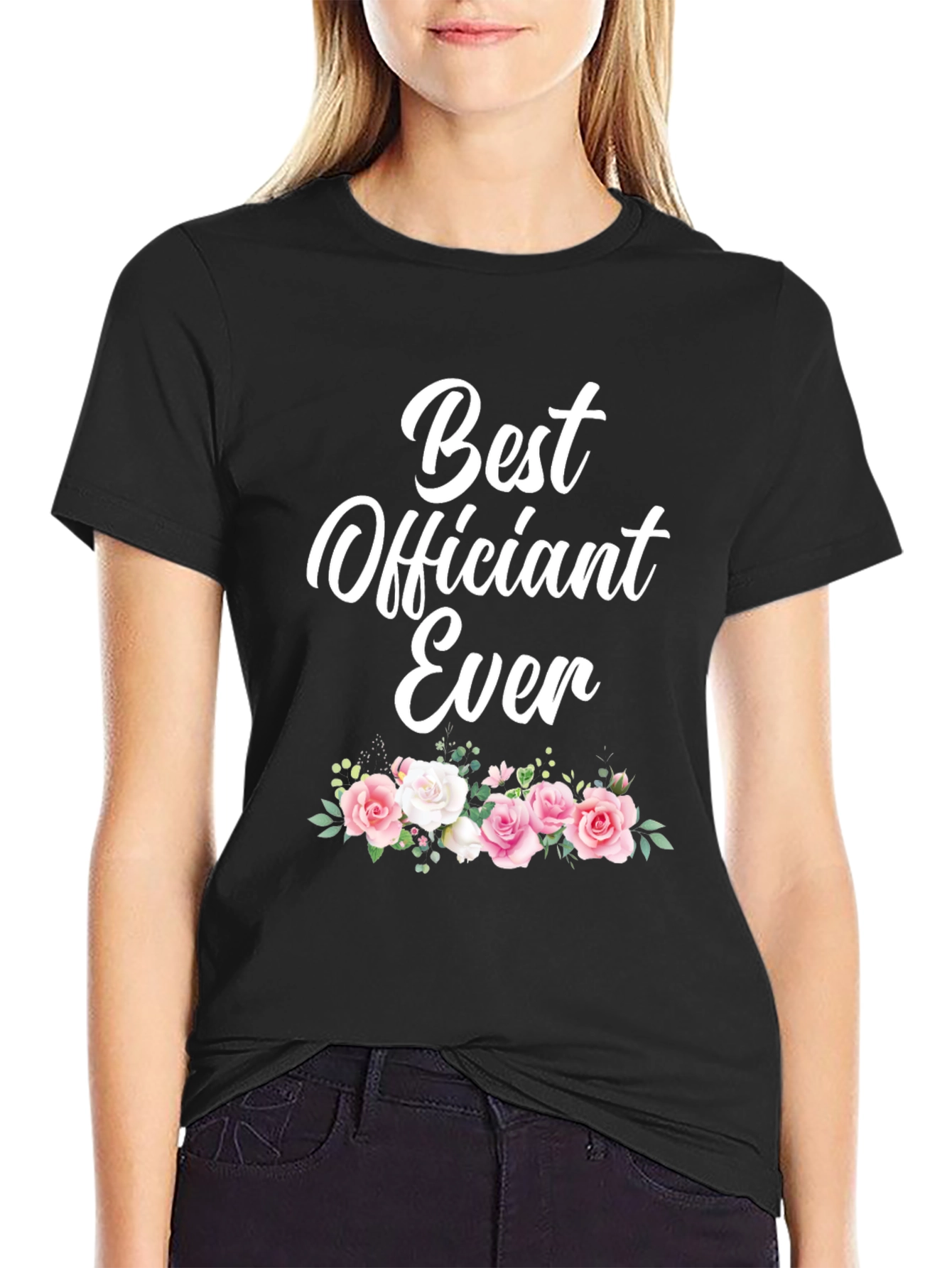 Best Officiant Ever Floral Graphic T-Shirt